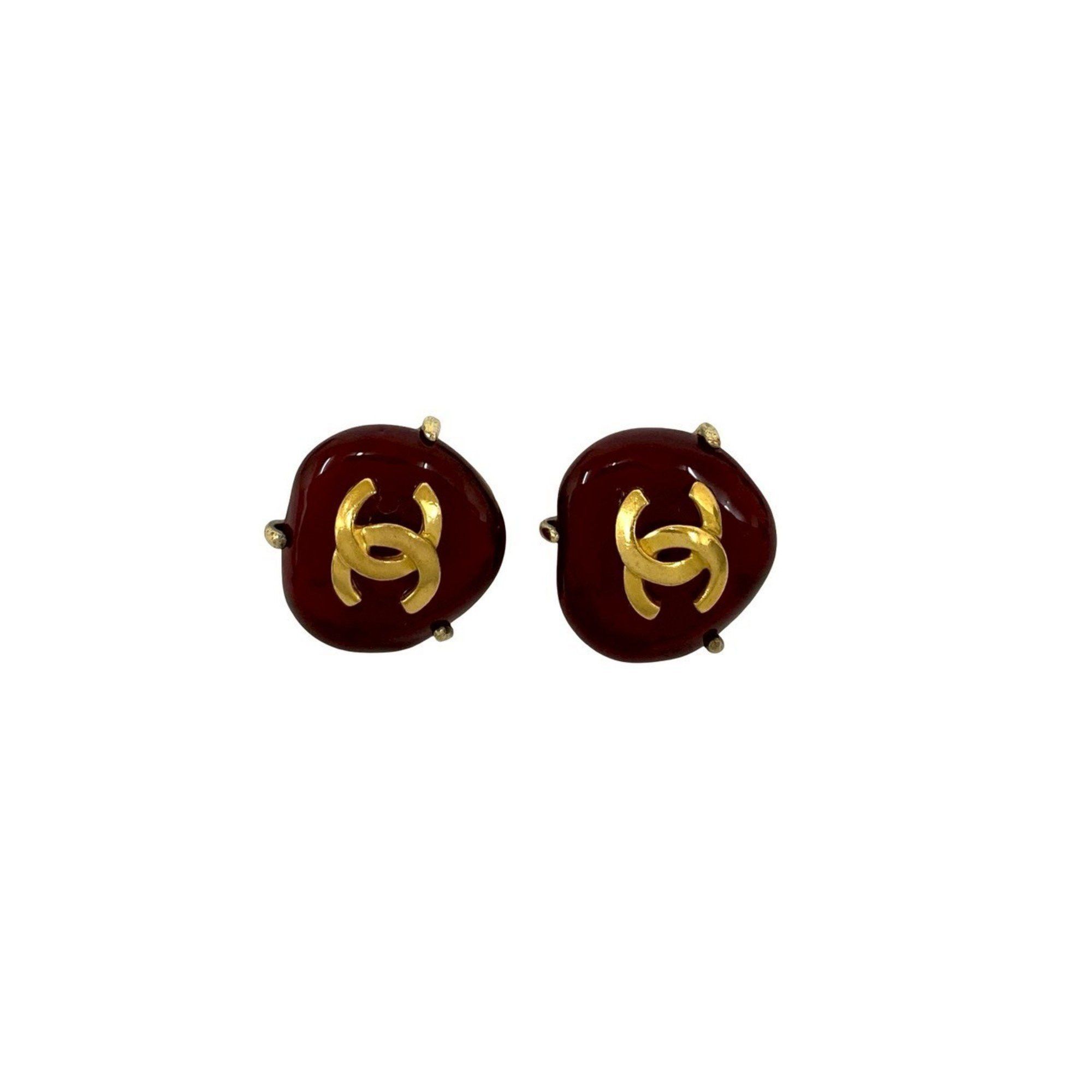 Chanel CHANEL Coco Mark Motif GP Earrings and Ear Cuffs in Gold Red (68662) Size ONE SIZE - 5 Thumbnail