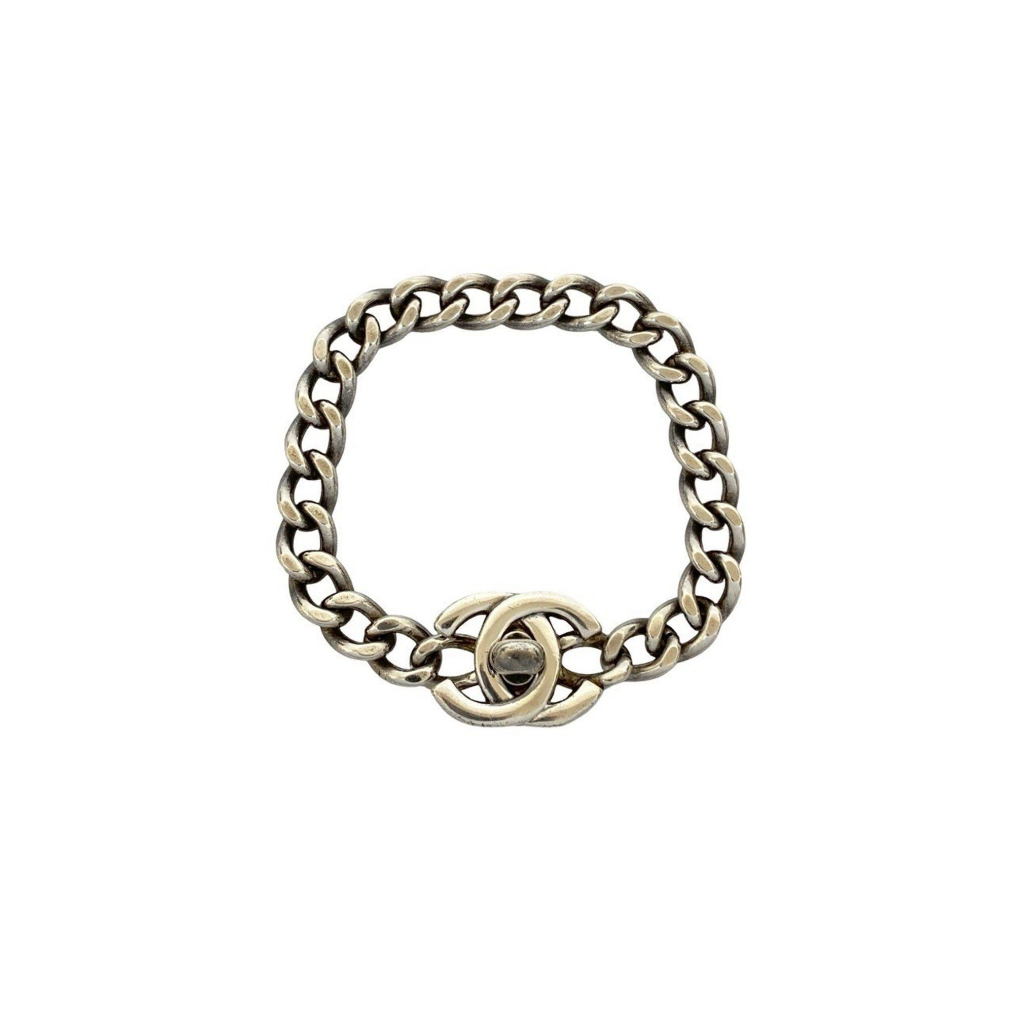 Chanel CHANEL Coco Mark Turnlock Bracelet, Silver-Plated Chain Silver, 68235 Size ONE SIZE - 3 Thumbnail