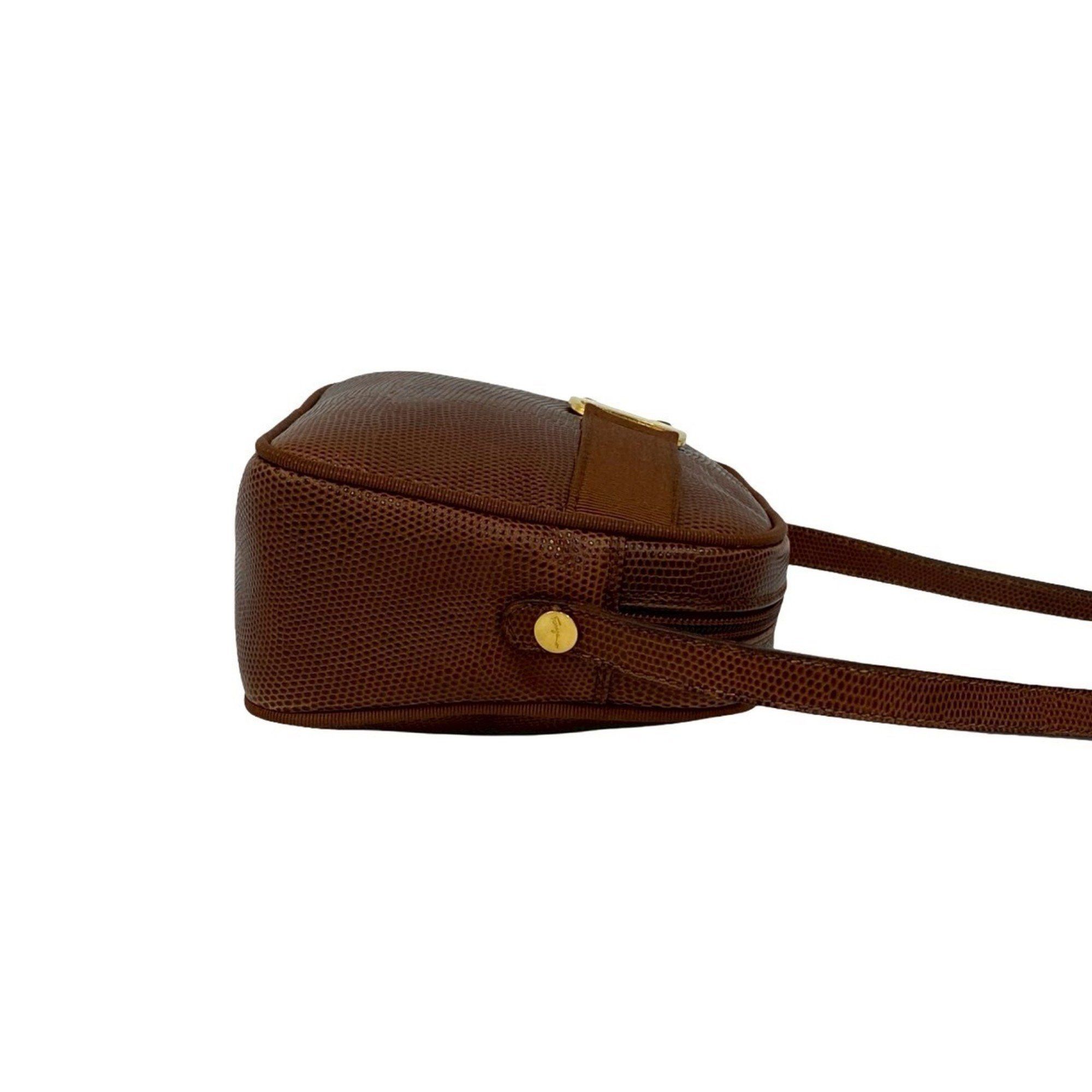 Salvatore Ferragamo Salvatore Ferragamo Vara shoulder bag with metal hardware and leather pouch, brown, 70876 Size ONE SIZE - 6 Thumbnail