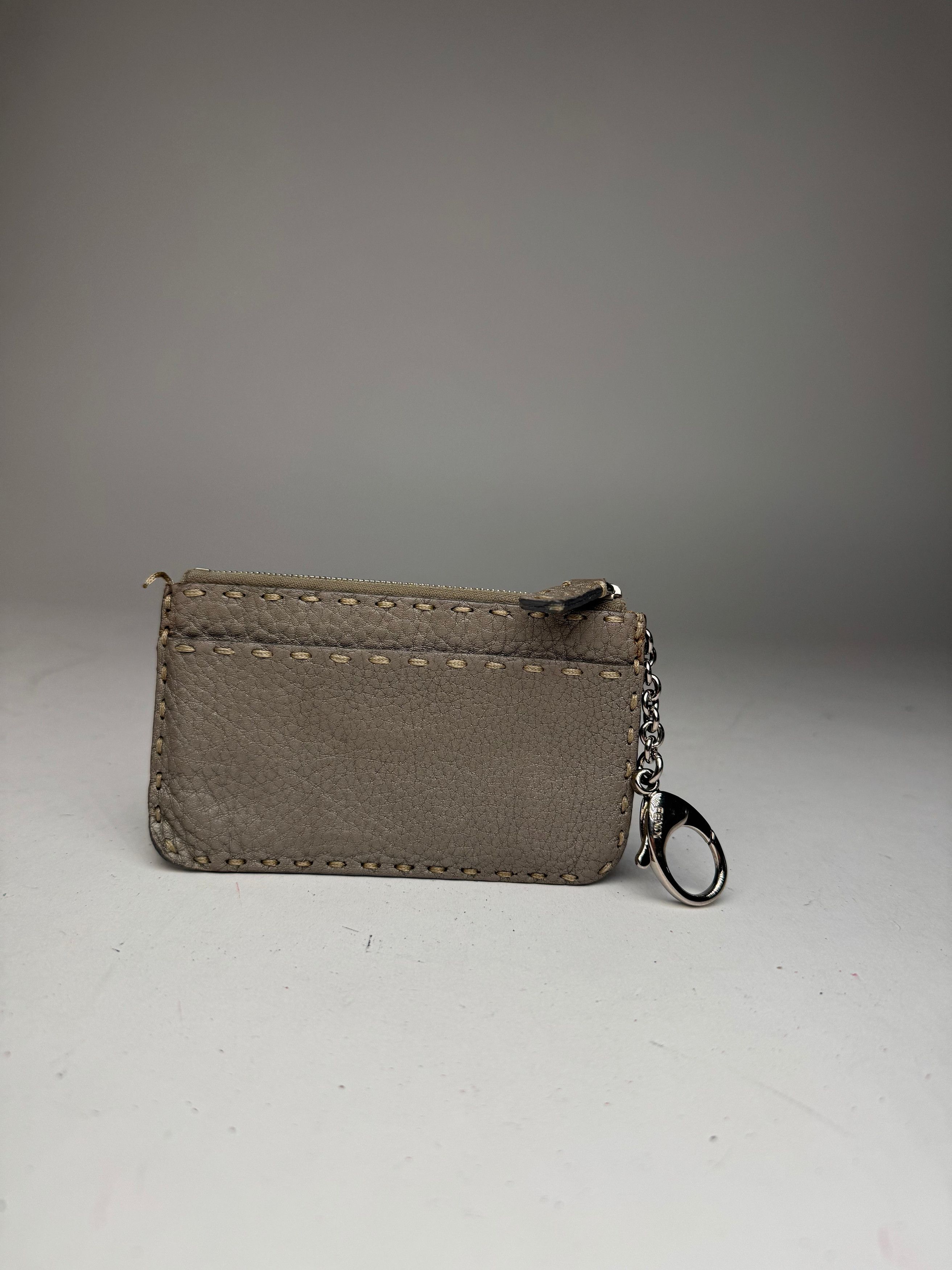 Fendi Vintage Leather Card Holder Grey Size ONE SIZE - 3 Thumbnail