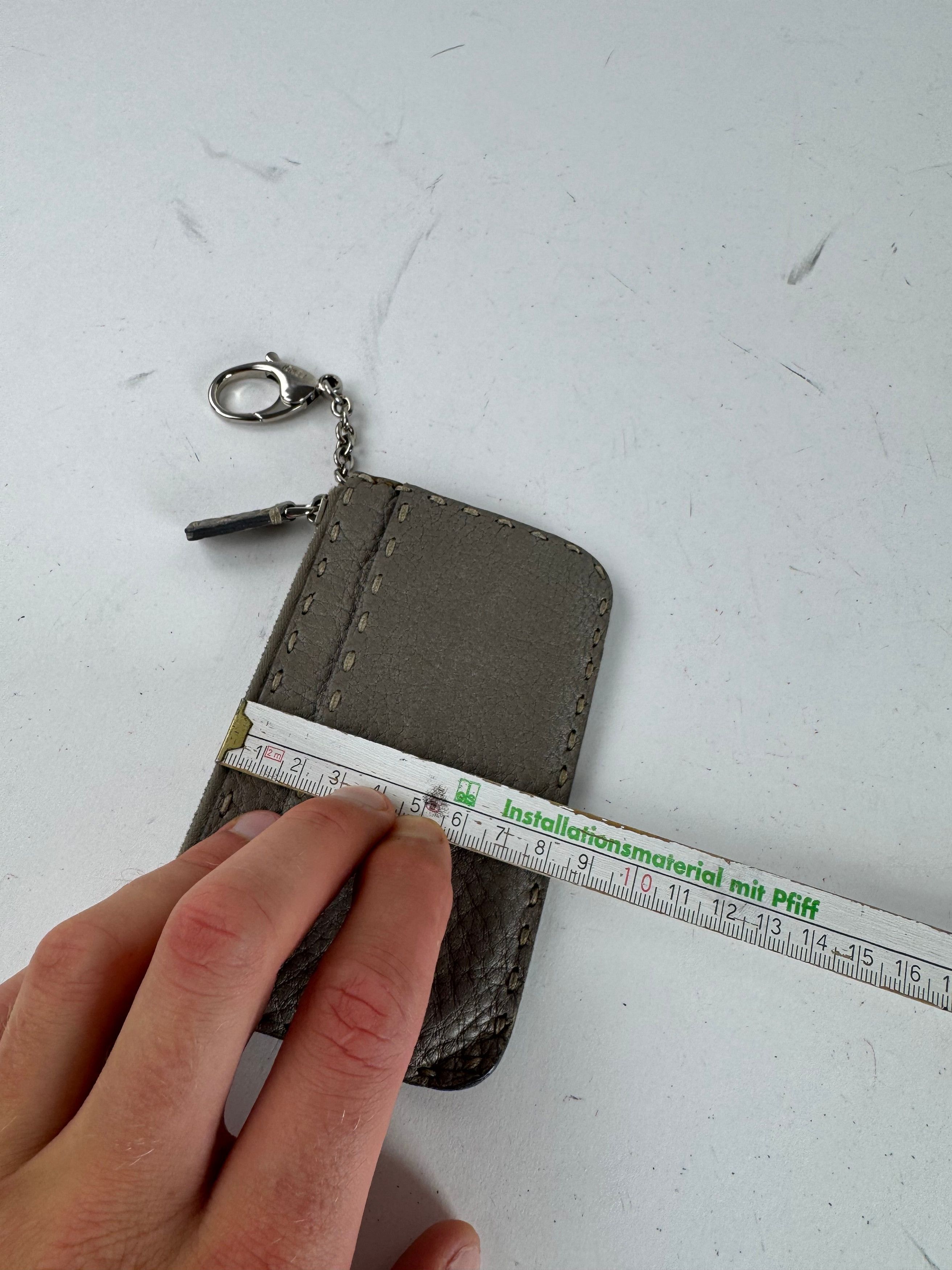 Fendi Vintage Leather Card Holder Grey Size ONE SIZE - 7 Thumbnail
