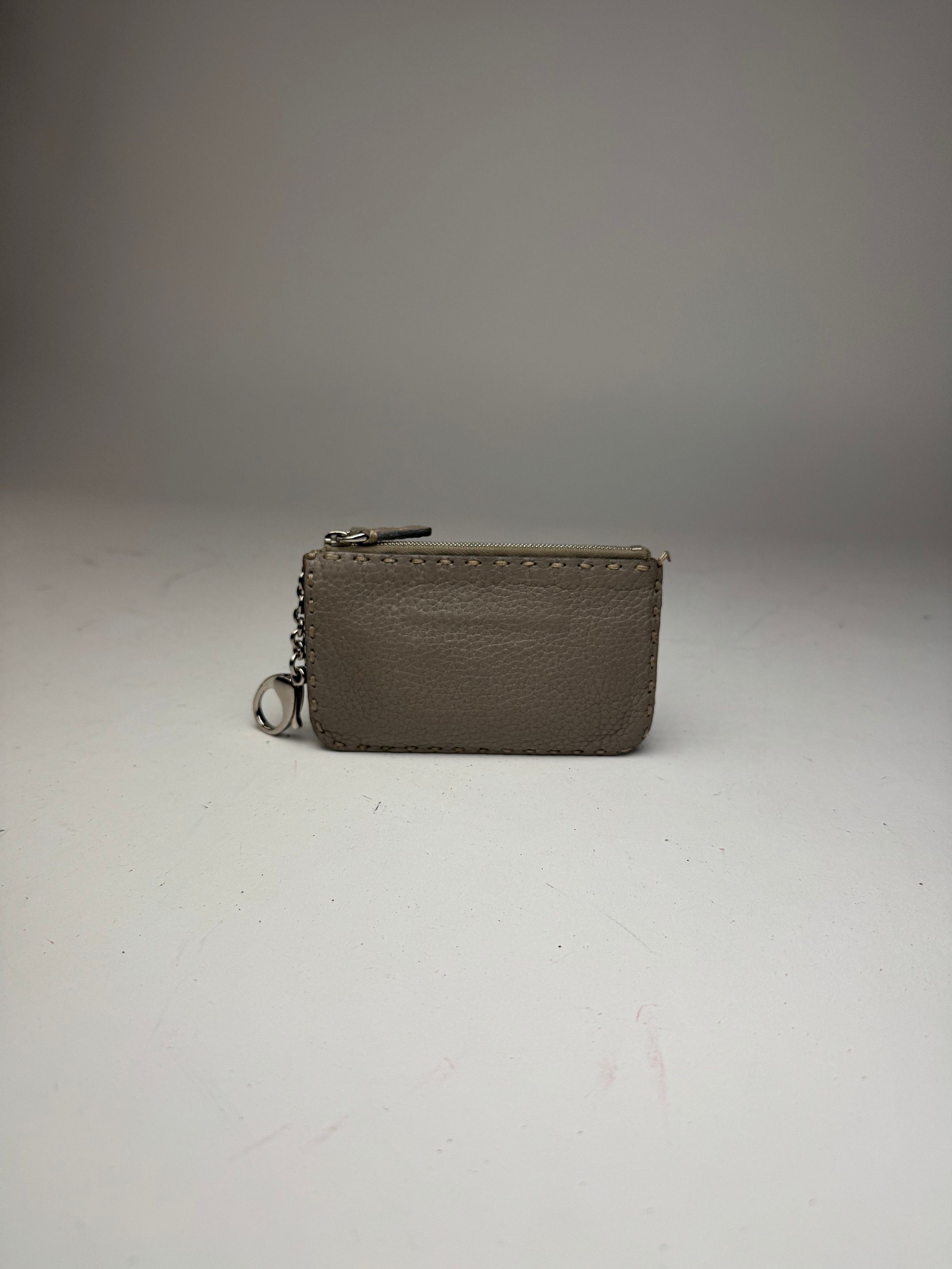 Fendi Vintage Leather Card Holder Grey Size ONE SIZE - 2 Thumbnail