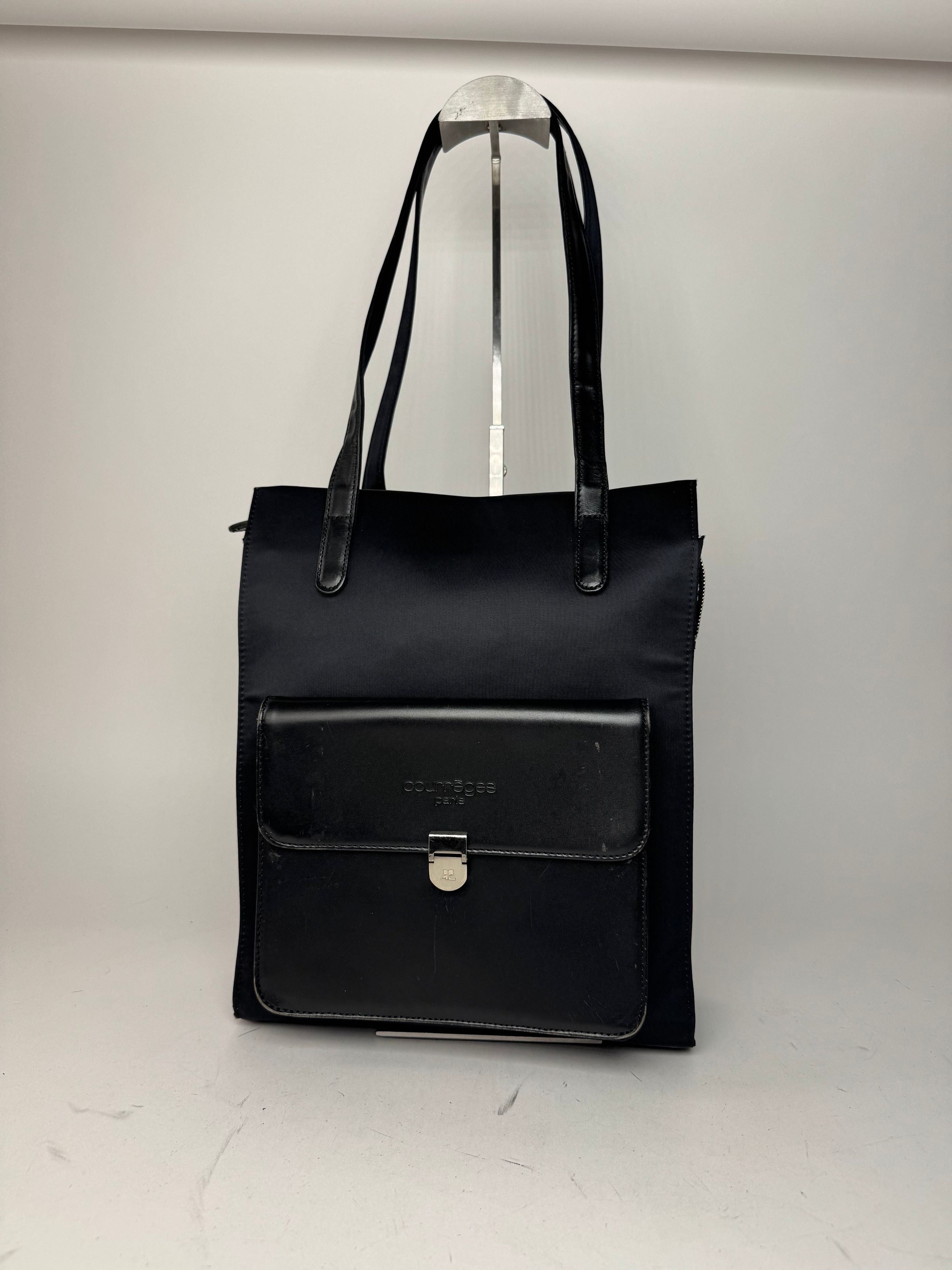 Courreges Vintage Leather Polyester Handbag black Size ONE SIZE - 13 Thumbnail