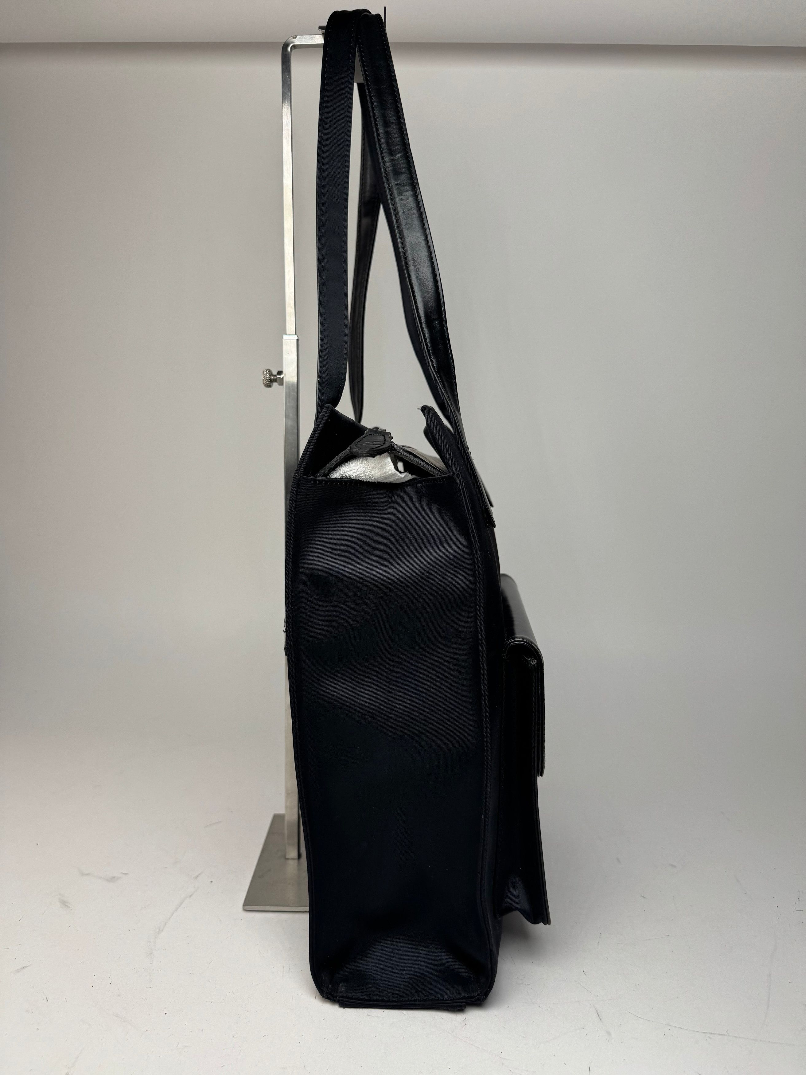 Courreges Vintage Leather Polyester Handbag black Size ONE SIZE - 5 Thumbnail