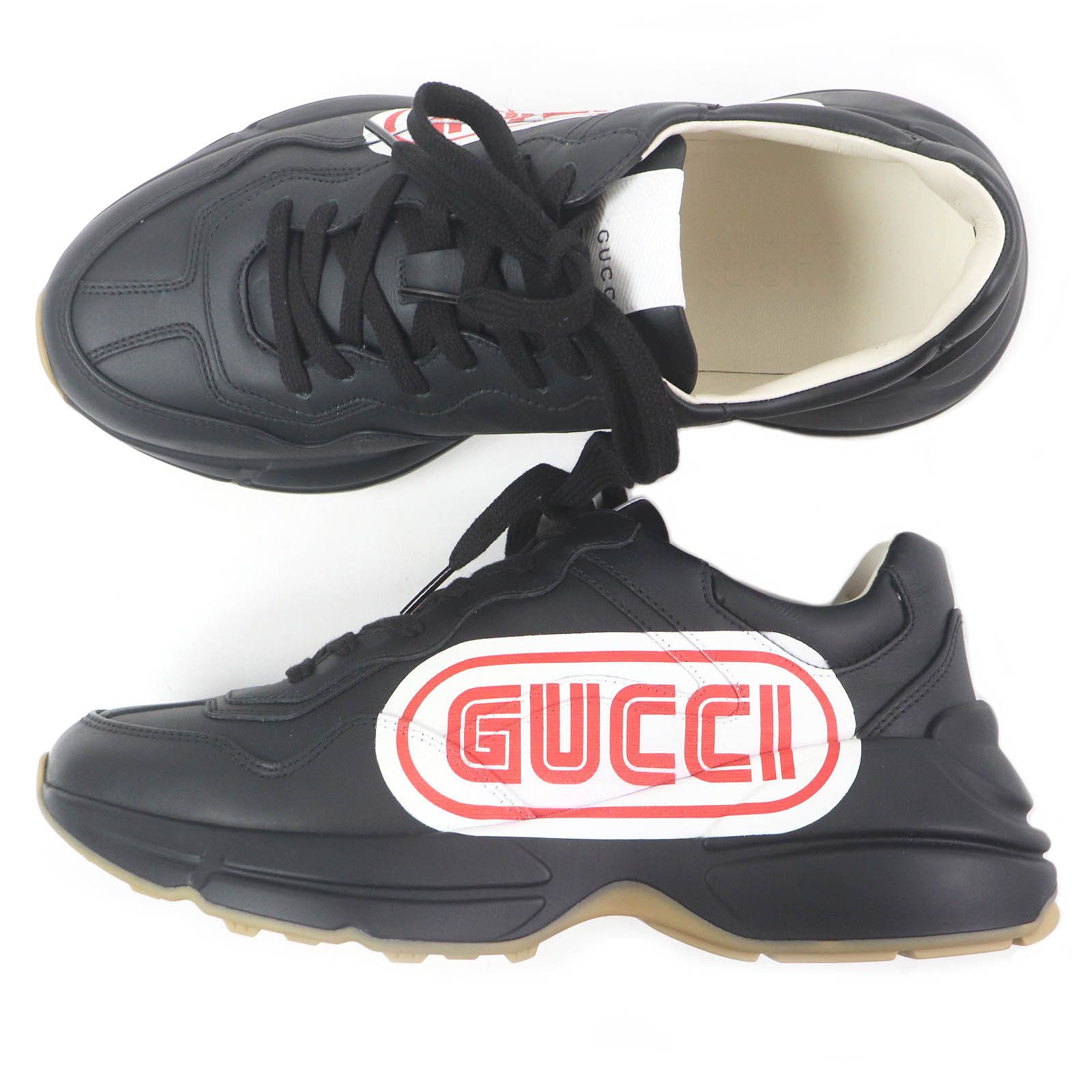 Gucci Gucci Gucci Ryton With logo Leather Sneakers Leather Shoes 523609 DUTY FREE for USA Size ONE SIZE - 4 Thumbnail