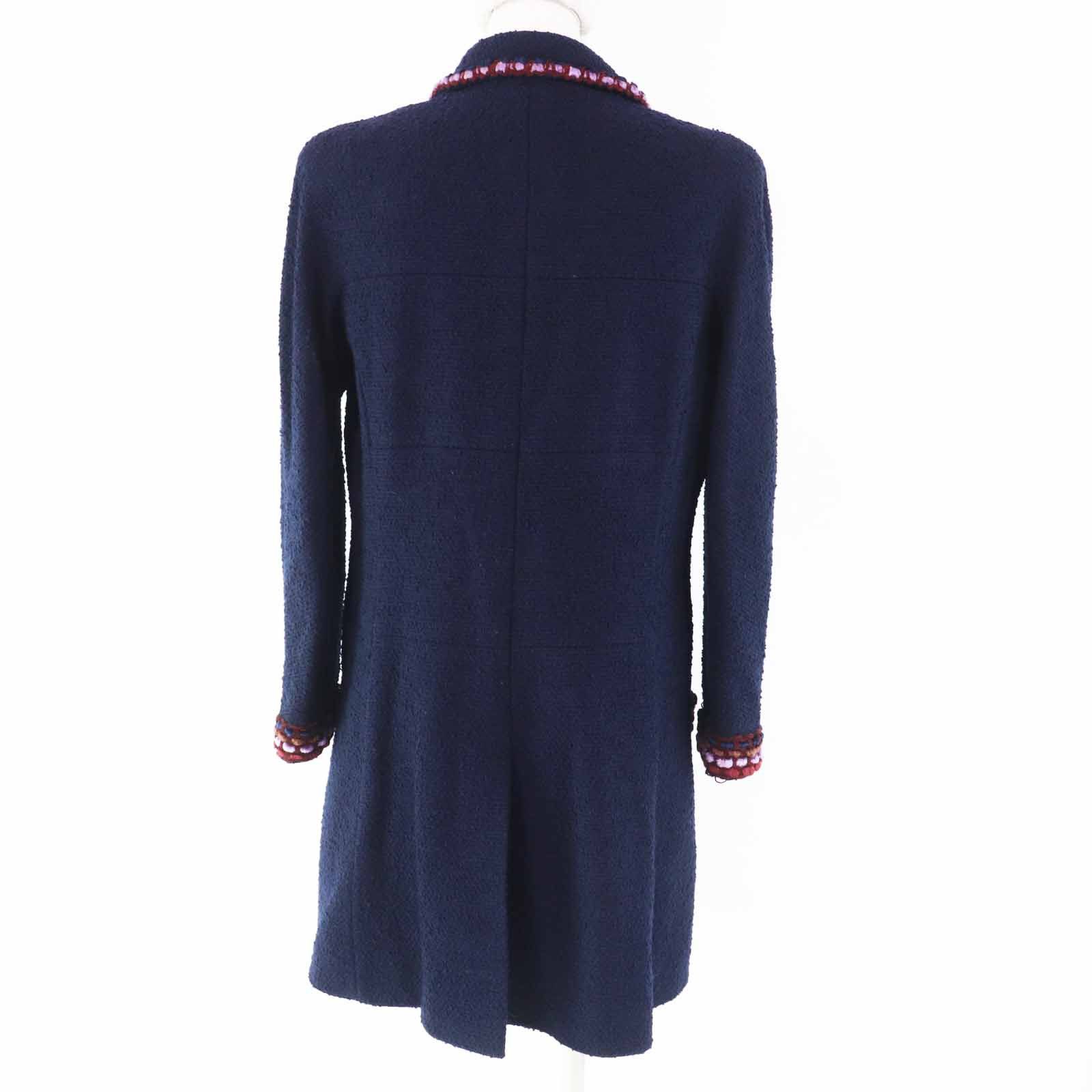Chanel Chanel Chanel Multi-line Wool Coat Cotton Outerwear P09407 DUTY FREE for USA Size ONE SIZE - 4 Thumbnail