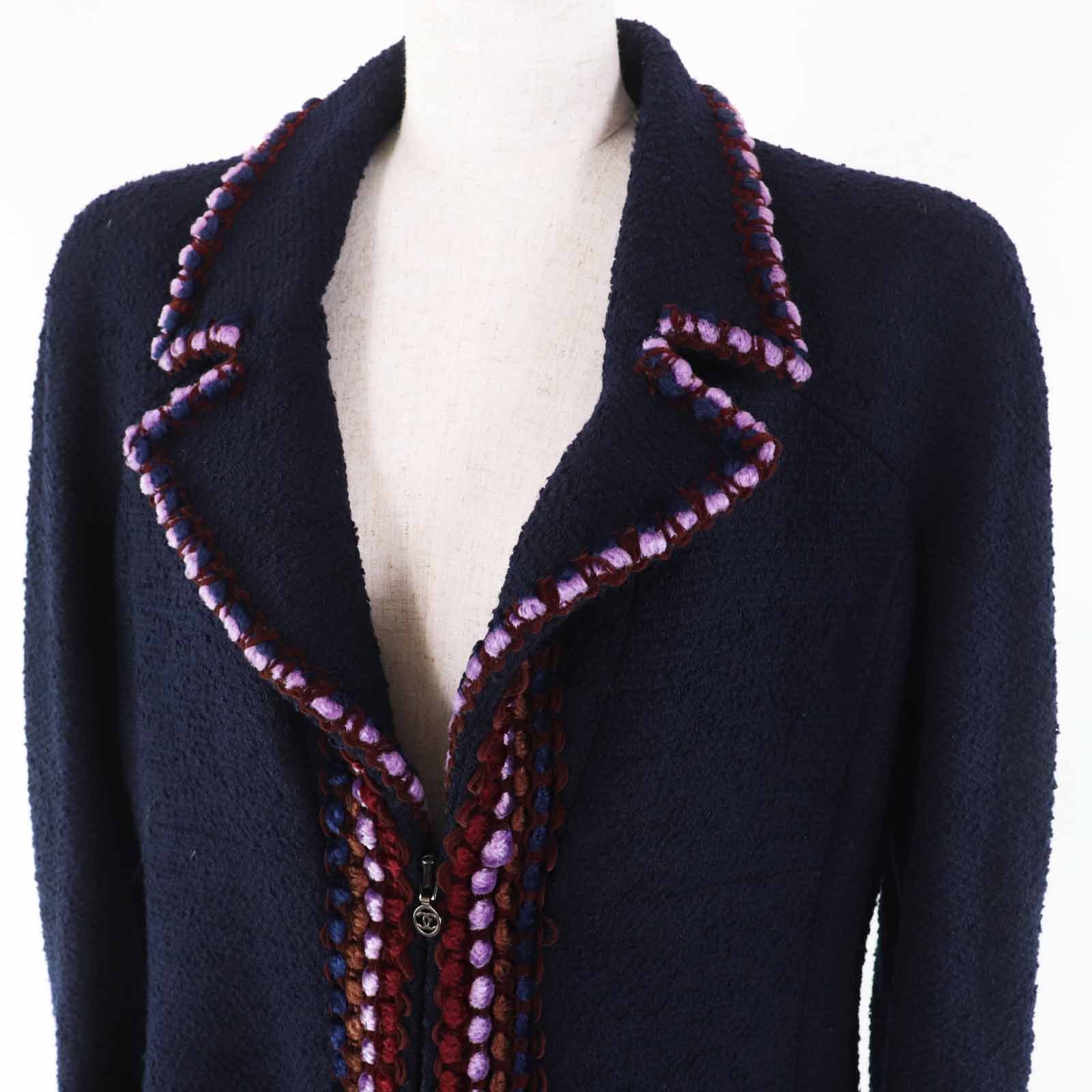 Chanel Chanel Chanel Multi-line Wool Coat Cotton Outerwear P09407 DUTY FREE for USA Size ONE SIZE - 2 Thumbnail