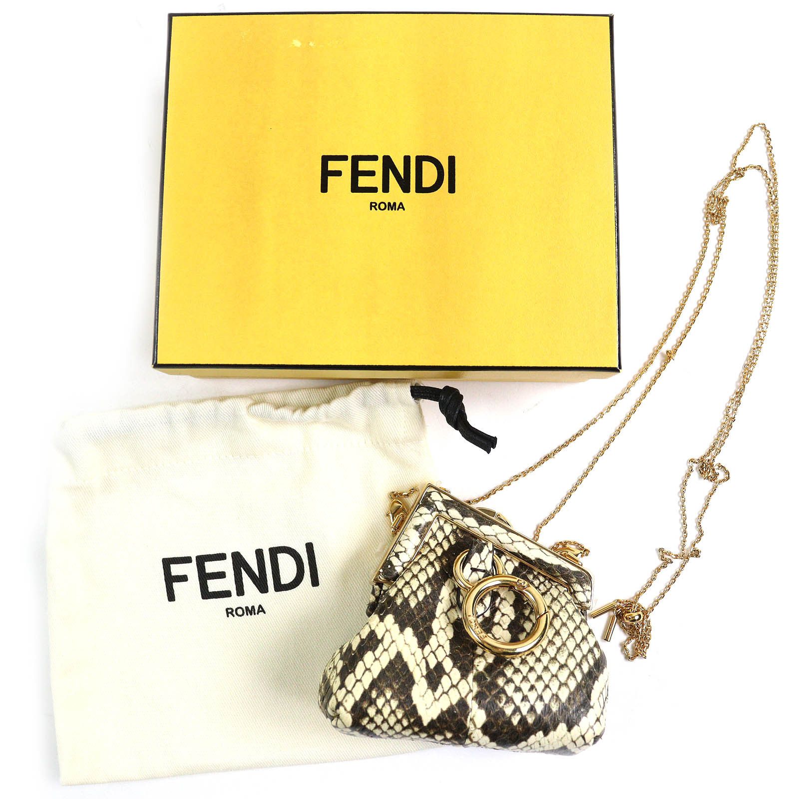Fendi Fendi Fendi FENDI FIRST NANO Python chain pouch Natural Material Crossbody Bag DUTY FREE for USA Size ONE SIZE - 2 Thumbnail