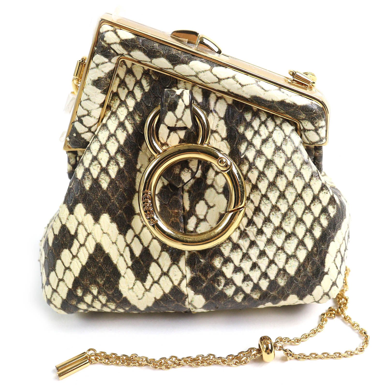 Fendi Fendi Fendi FENDI FIRST NANO Python chain pouch Natural Material Crossbody Bag DUTY FREE for USA Size ONE SIZE - 3 Thumbnail