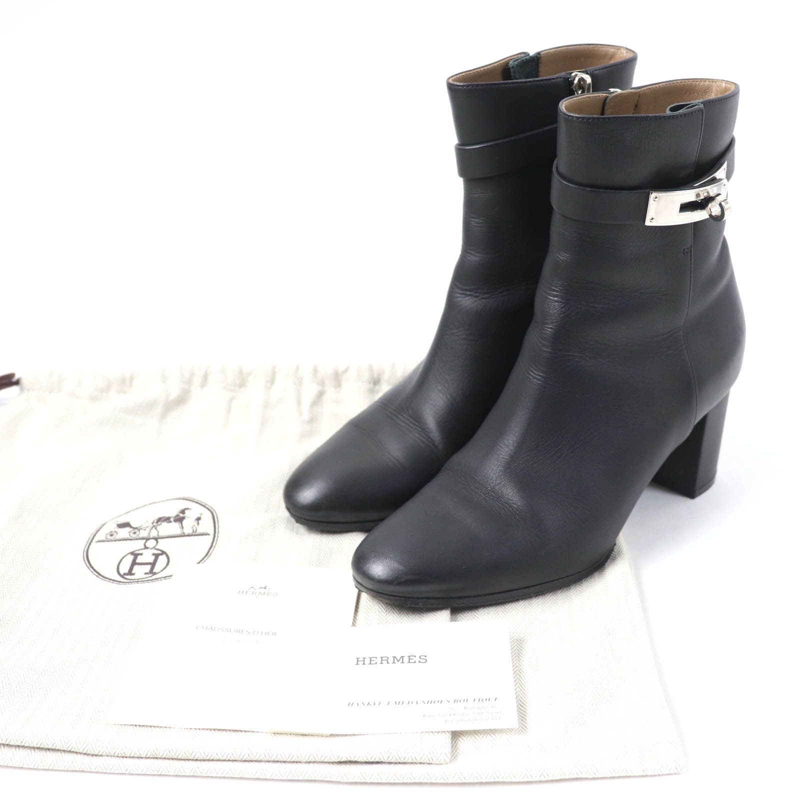 Hermes Hermes Hermes Saint Germain Leather Short Boots Leather Shoes DUTY FREE for USA Size ONE SIZE - 2 Thumbnail