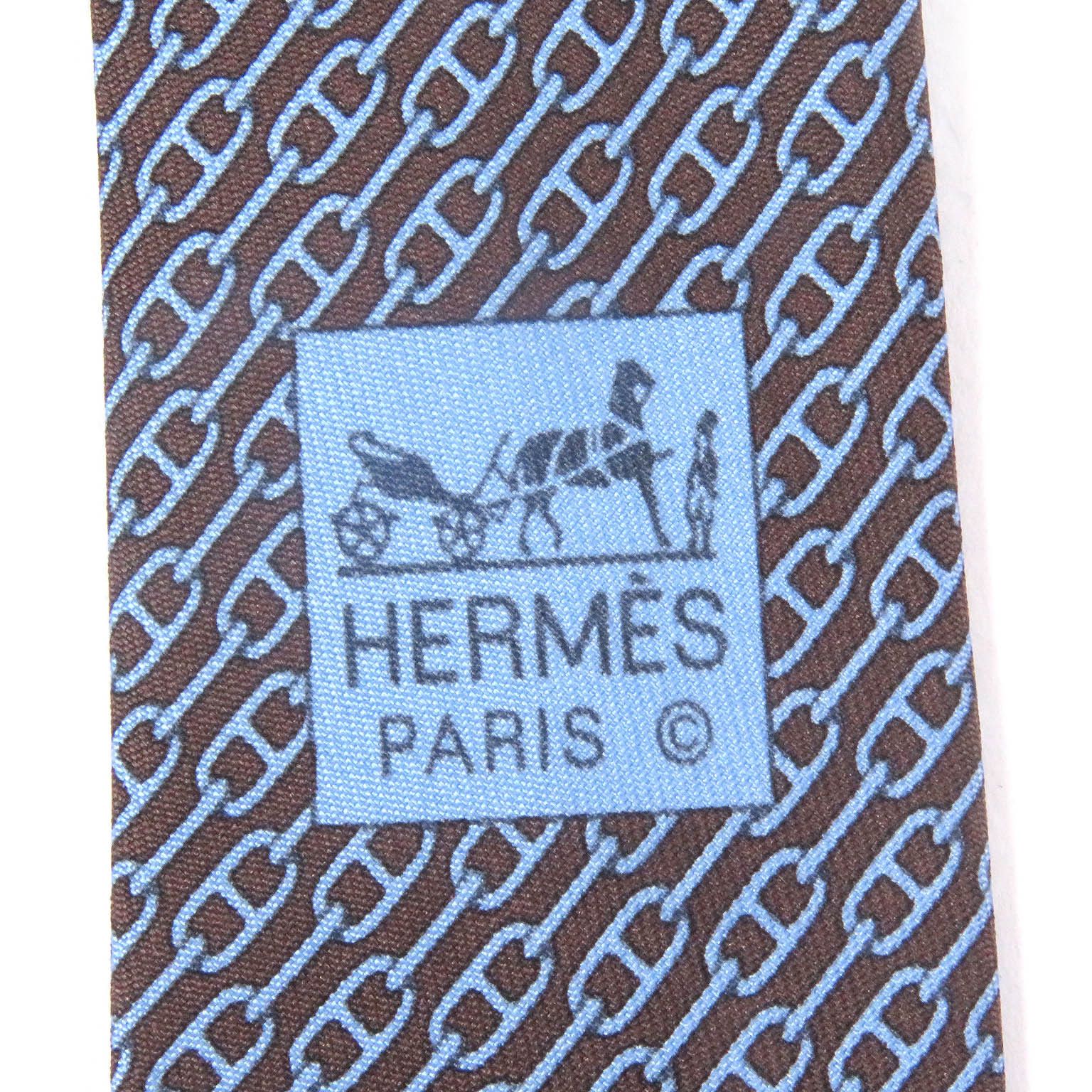 Hermes Hermes Hermes Chaine All-over Pattern Silk Tie Others Necktie DUTY FREE for USA Size ONE SIZE - 7 Thumbnail