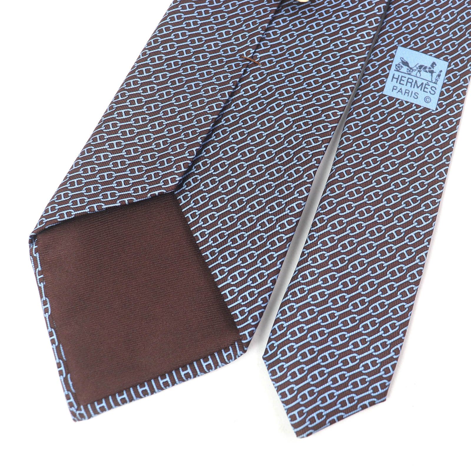 Hermes Hermes Hermes Chaine All-over Pattern Silk Tie Others Necktie DUTY FREE for USA Size ONE SIZE - 5 Thumbnail