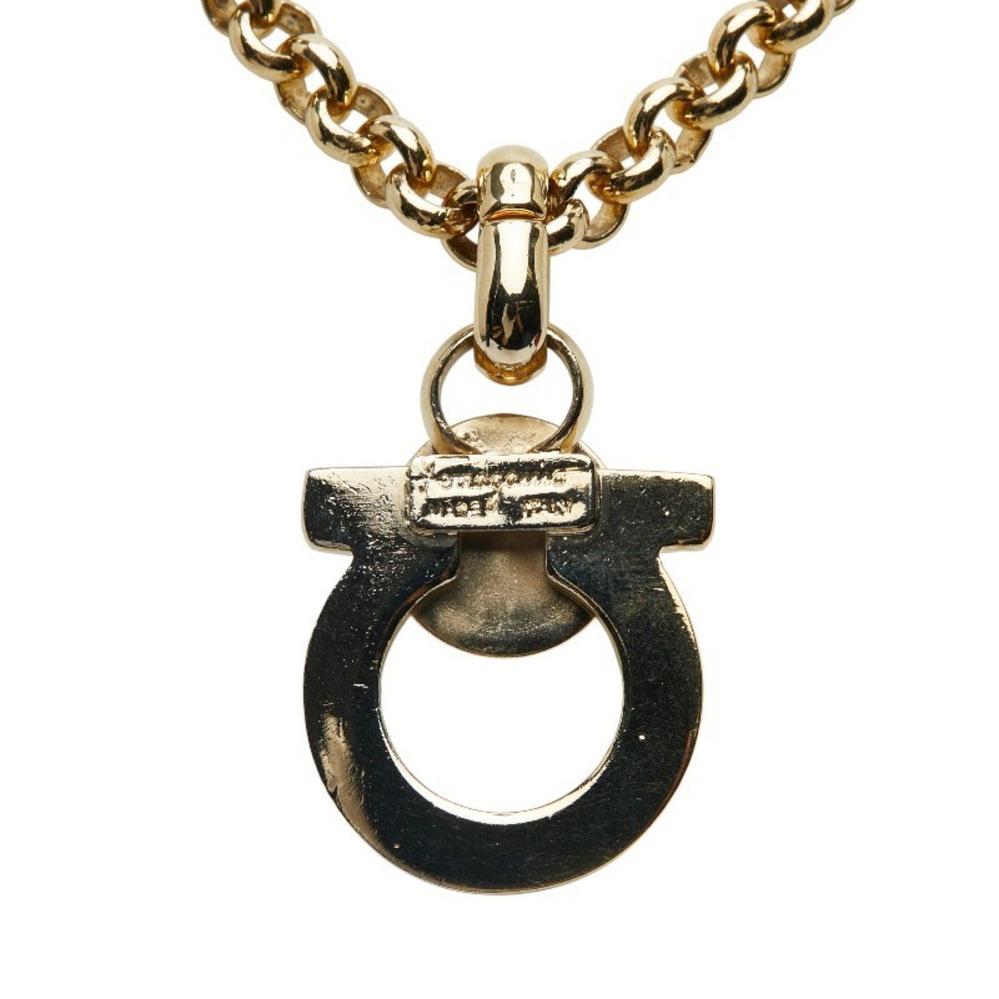 Salvatore Ferragamo Salvatore Ferragamo Gancini Necklace, Gold Plated with Faux Pearls, Women's Size ONE SIZE - 3 Thumbnail