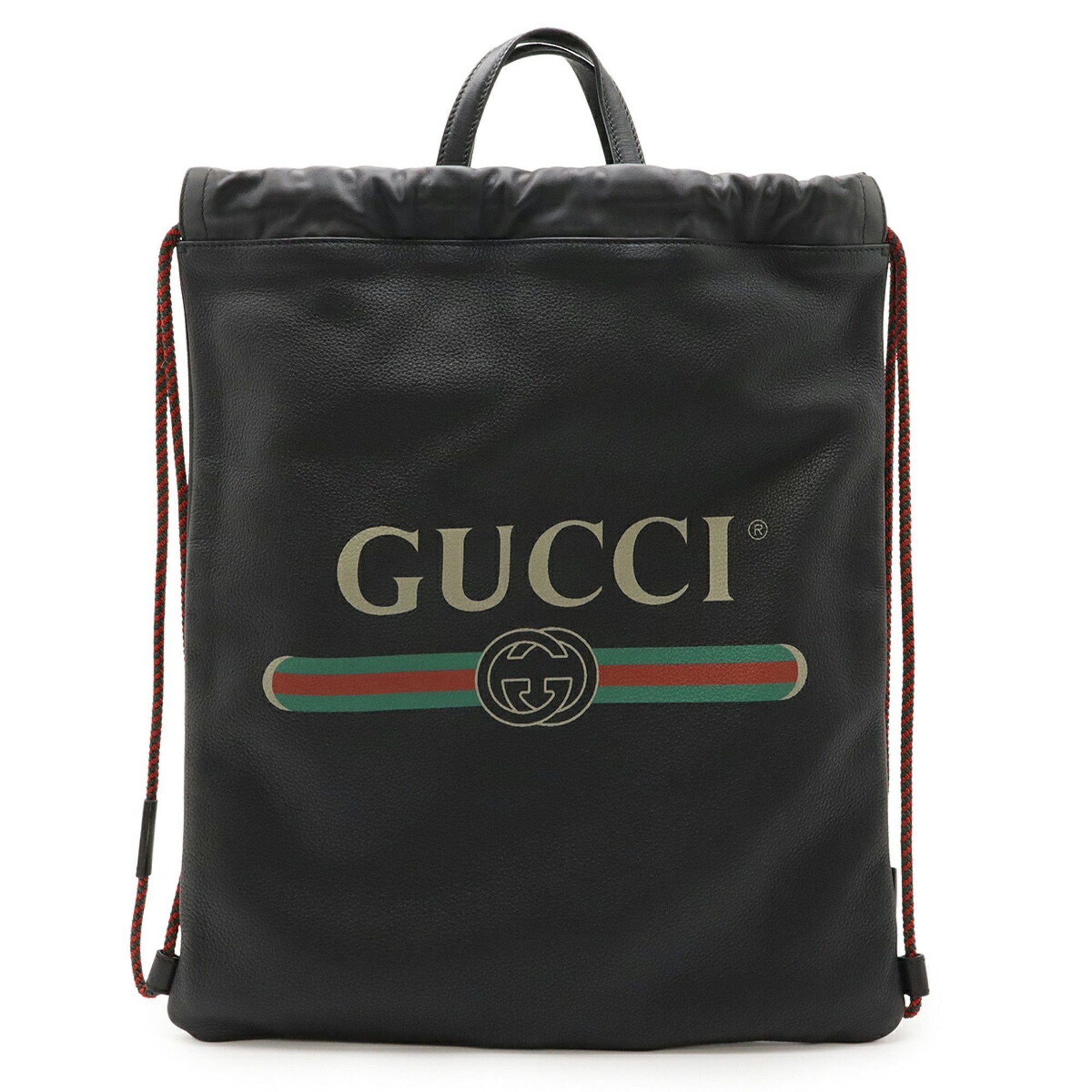 Gucci Gucci Print Coco Capitan Drawstring Backpack/Tote Bag in Black Leather (Product Code: 494053) Size ONE SIZE - 2 Thumbnail