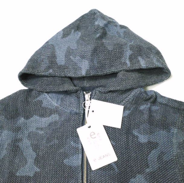 Other Other e JEANS HONEYCOMB ZIP HOODIE Cotton Hoodie Cotton Sweatshirts & Hoodies e903-001 DUTY FREE for USA Size ONE SIZE - 5 Thumbnail