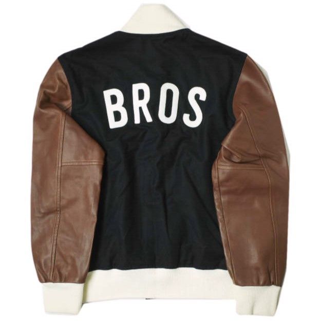 Other Other Mr.DEADWAX BROTHERS STADIUM JACKET 01 Wool Lamb Leather Stadium Jacket Leather Outerwear DUTY FREE for USA Size ONE SIZE - 2 Thumbnail