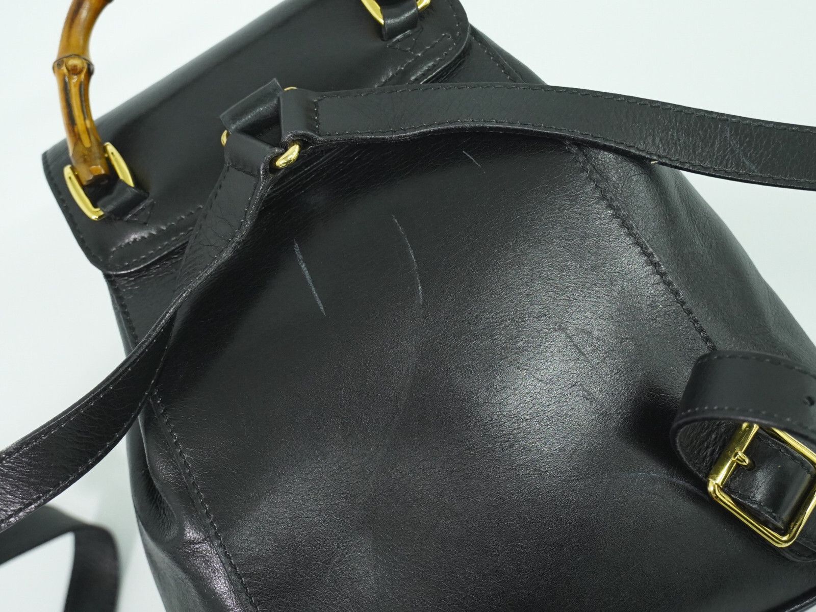 Gucci Gucci Vintage Bamboo Backpack Leather Size ONE SIZE - 5 Thumbnail
