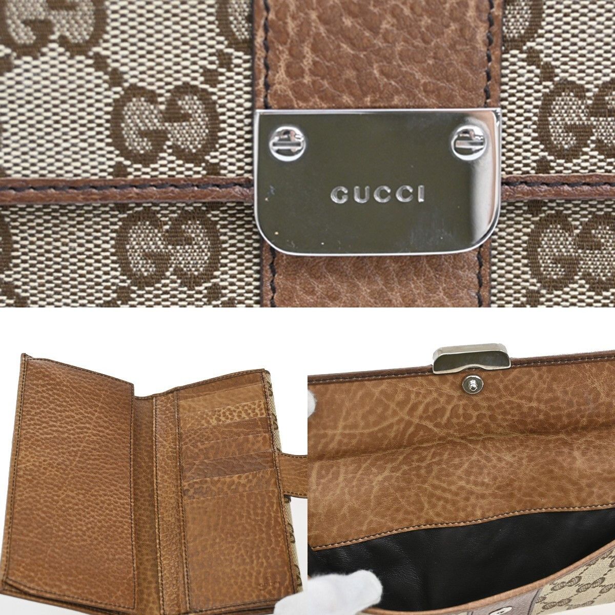 Gucci Gucci Vintage Web Continental Wallet GG Canvas Size ONE SIZE - 8 Thumbnail