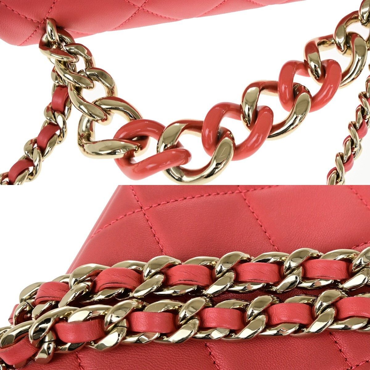 Chanel Chanel Resin Elegant Chain Flap Bag Quilted Lambskin Size ONE SIZE - 13 Thumbnail