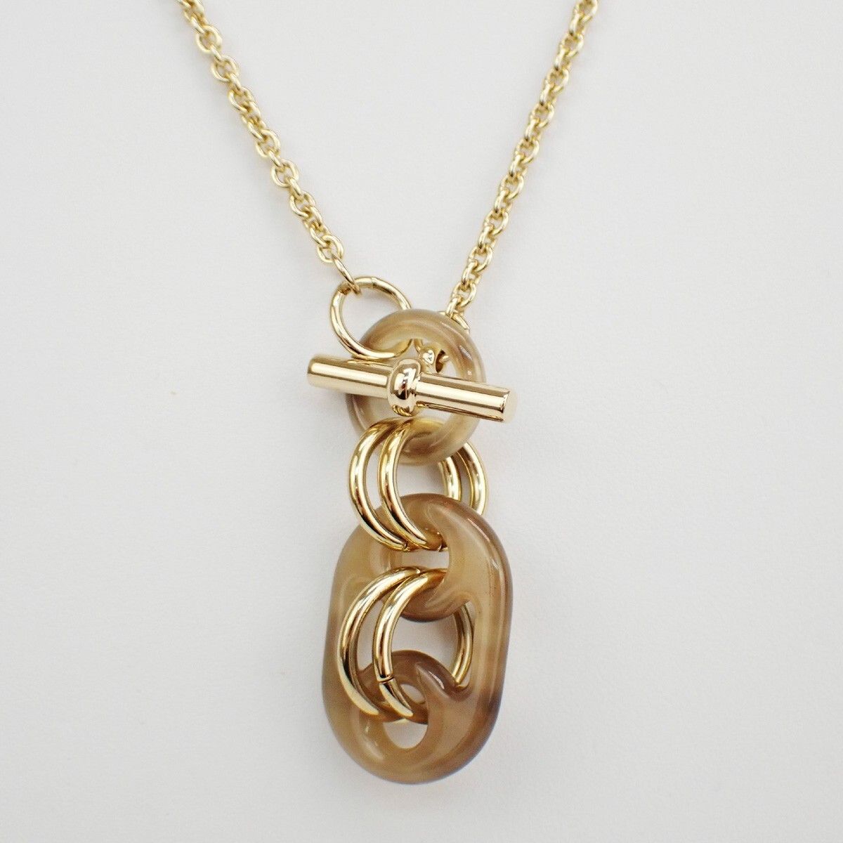 Hermes Hermes Eurydice Pendant Necklace Metal and Buffalo Horn Size ONE SIZE - 2 Thumbnail