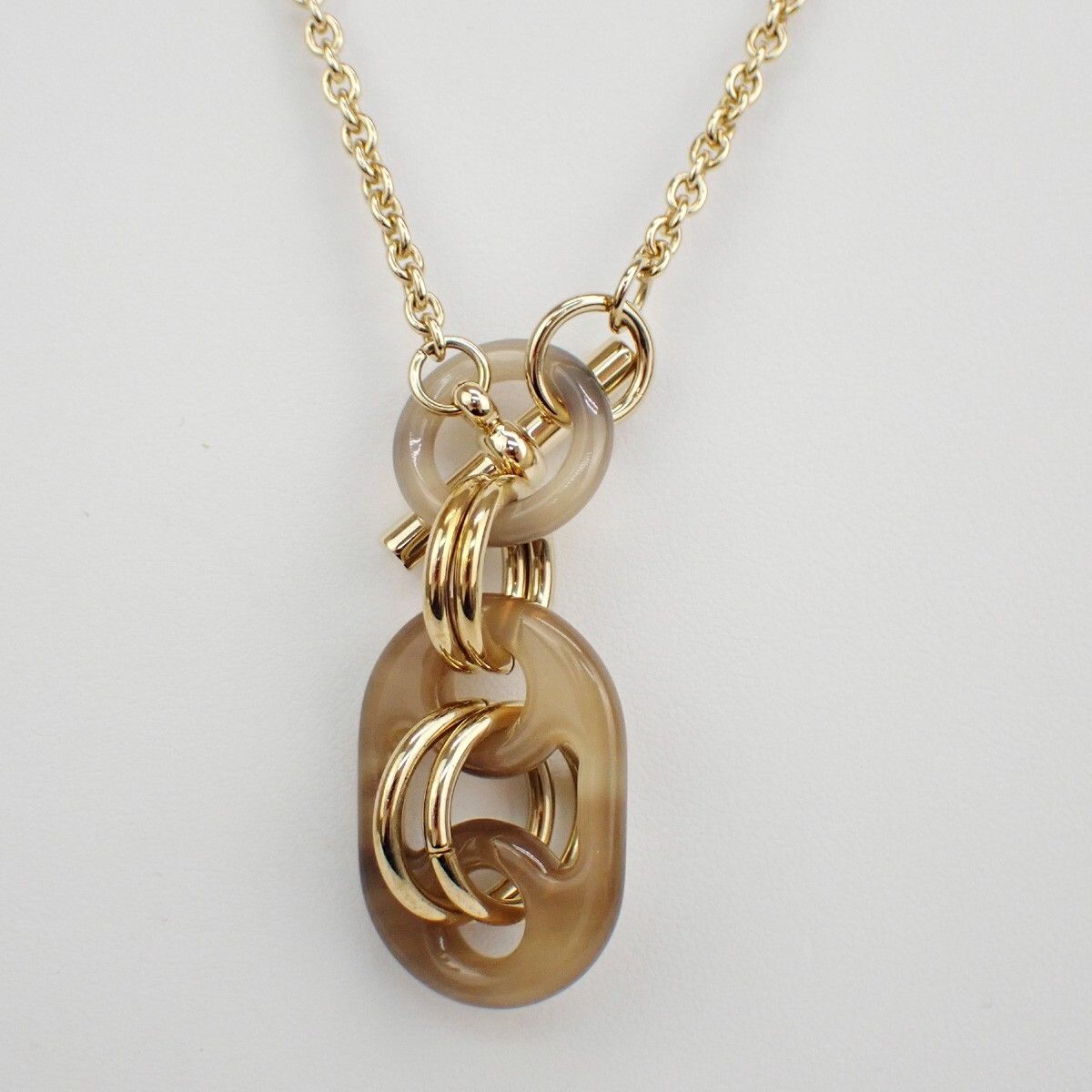 Hermes Hermes Eurydice Pendant Necklace Metal and Buffalo Horn Size ONE SIZE - 3 Thumbnail