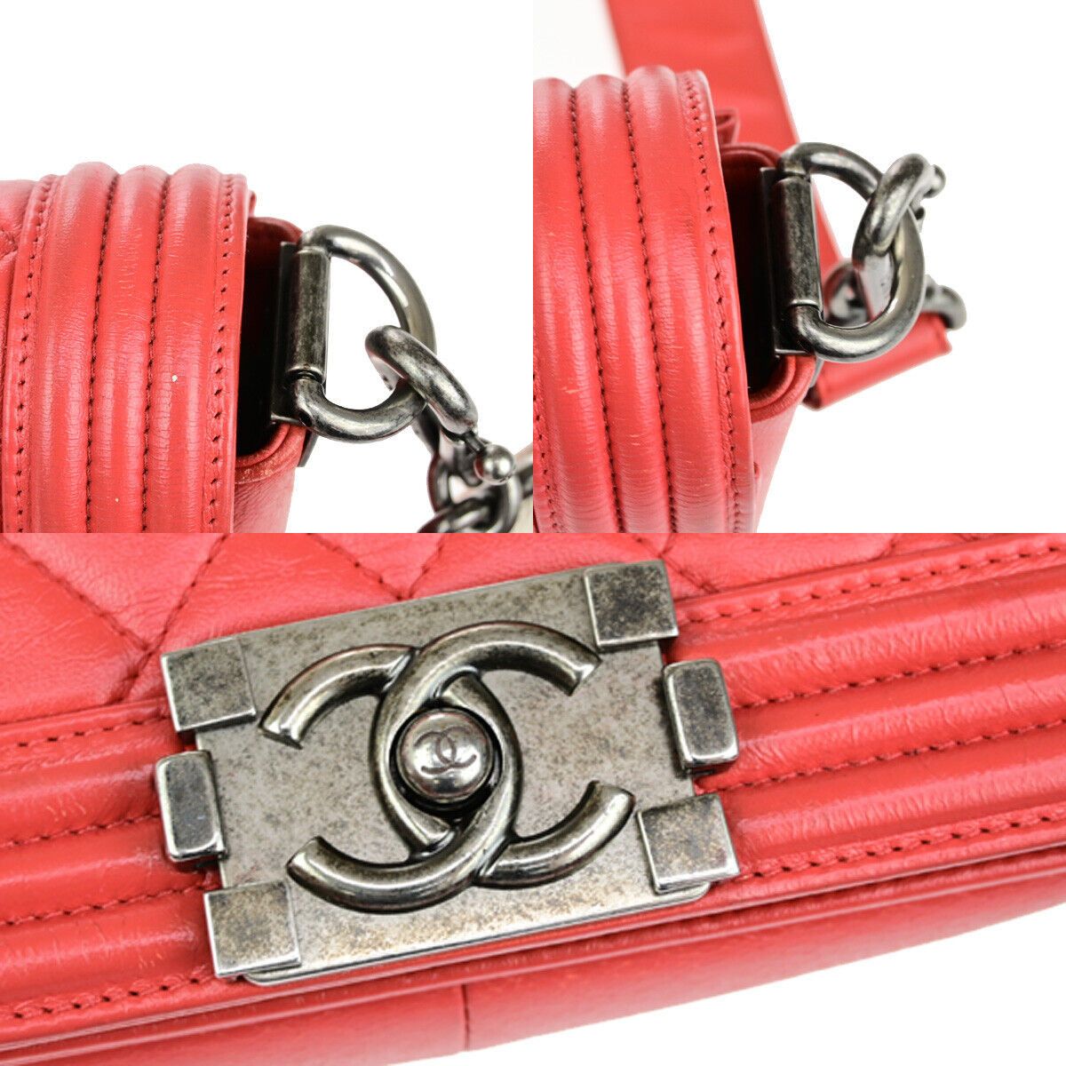 Chanel Chanel Boy Flap Bag with Strap Quilted Lambskin Size ONE SIZE - 9 Thumbnail