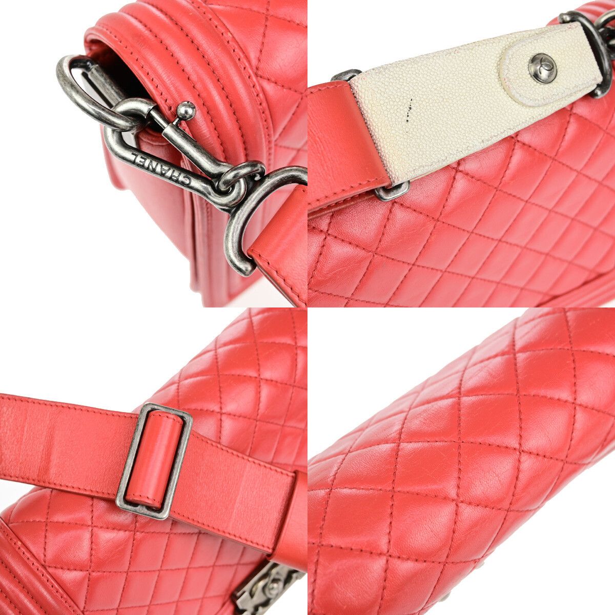 Chanel Chanel Boy Flap Bag with Strap Quilted Lambskin Size ONE SIZE - 10 Thumbnail
