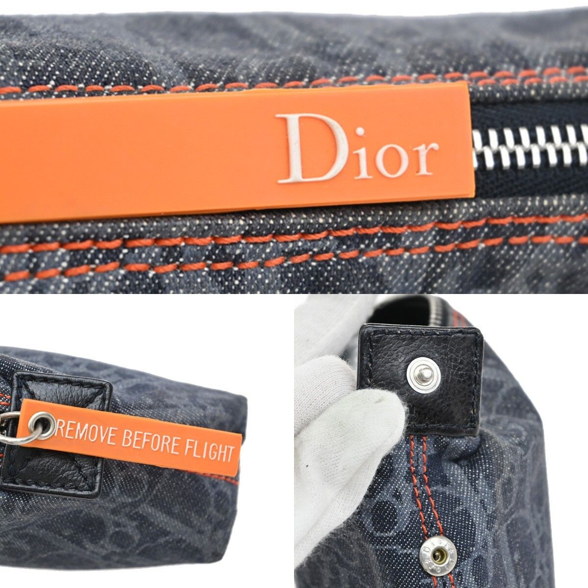 Dior Christian Dior Flight pouch Trotter Pattern Denim Size ONE SIZE - 8 Thumbnail