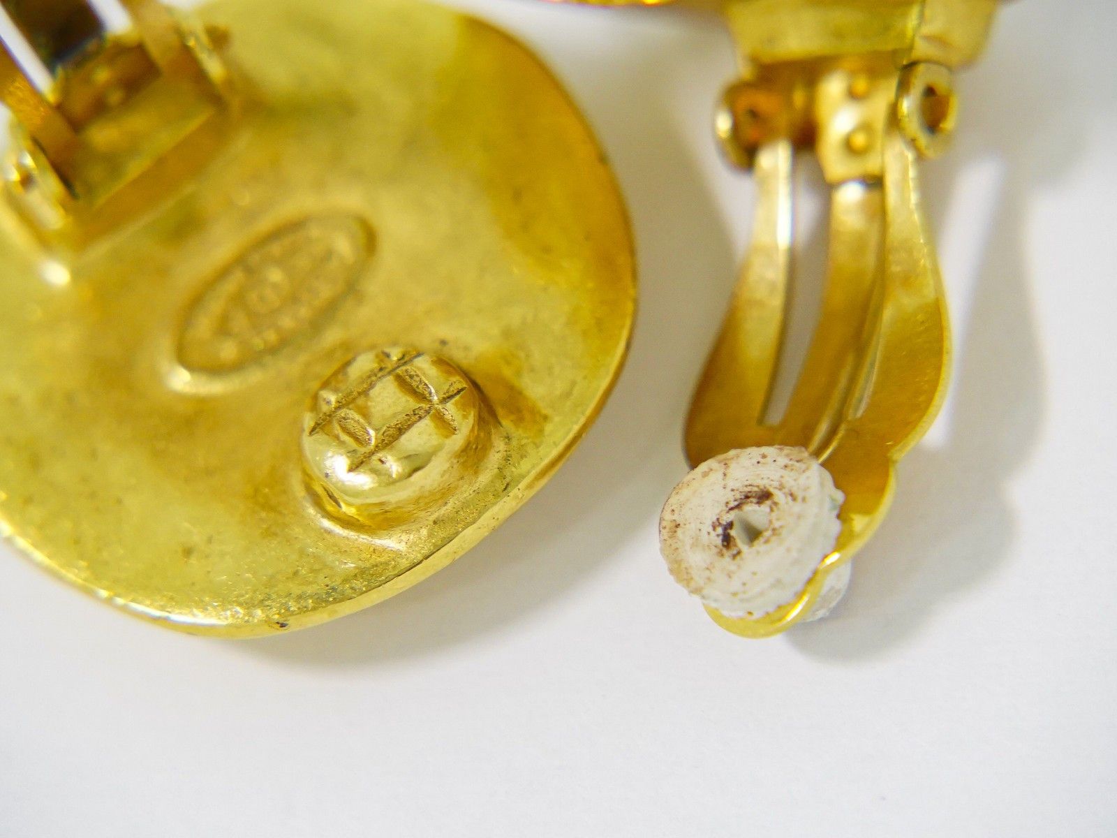 Chanel Chanel CC Hoop Clip-On Earrings Crystal Embellished Metal Size ONE SIZE - 4 Thumbnail