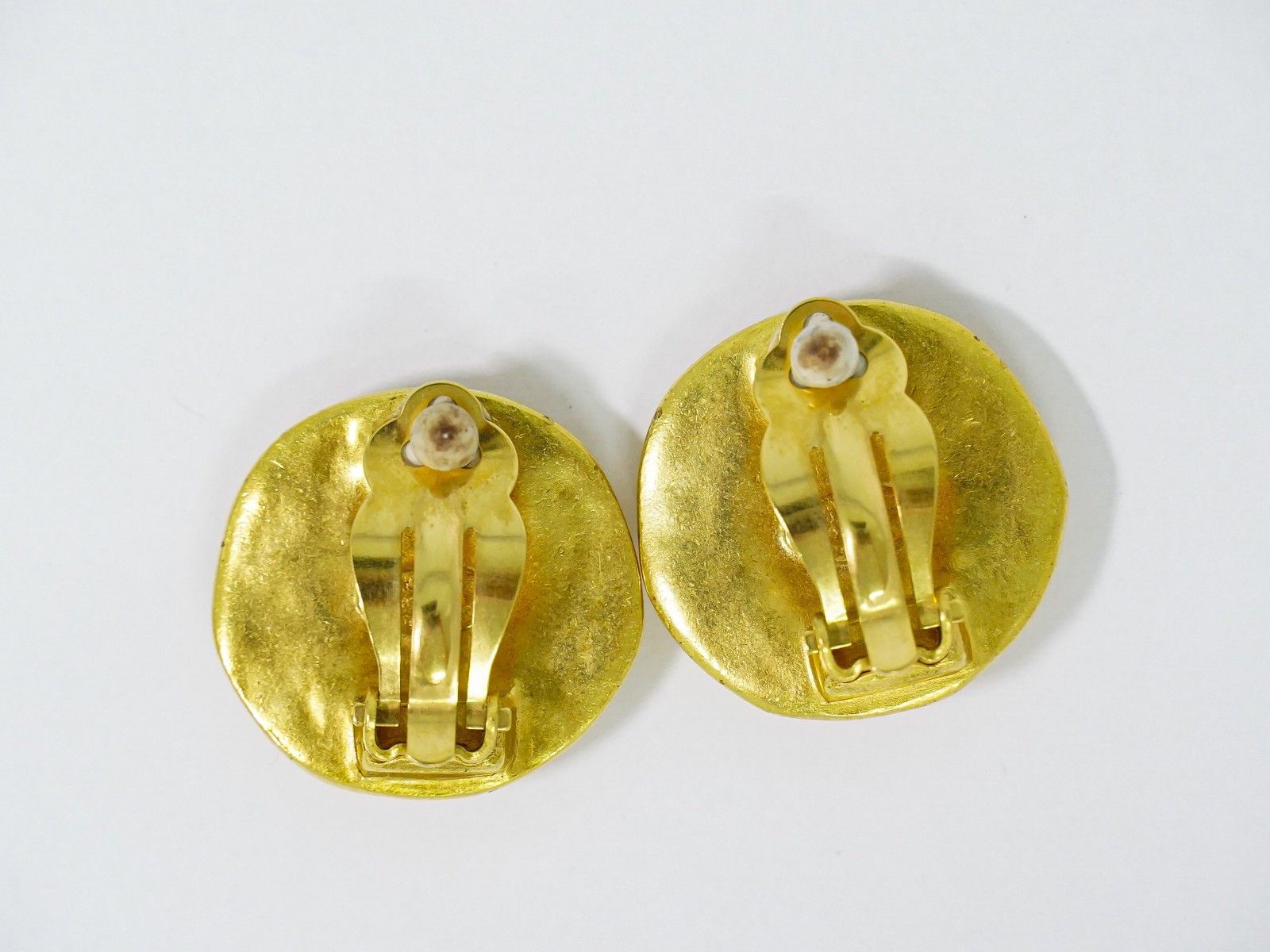 Chanel Chanel CC Hoop Clip-On Earrings Crystal Embellished Metal Size ONE SIZE - 2 Thumbnail