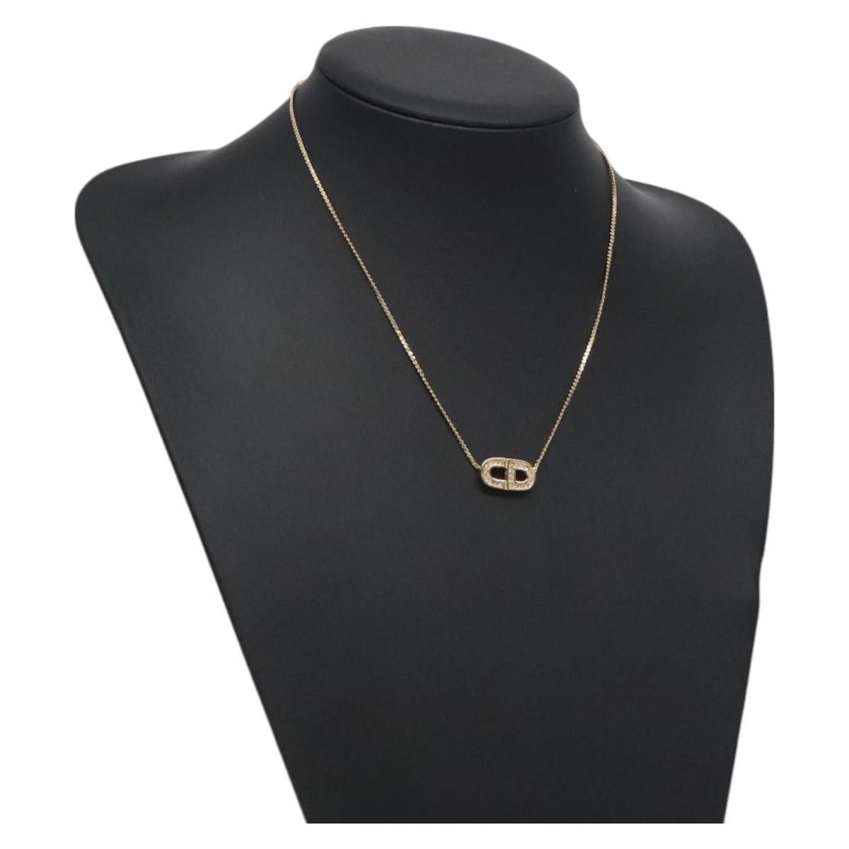 Christian Dior CD Pendant Necklace Metal and Crystals main image 0