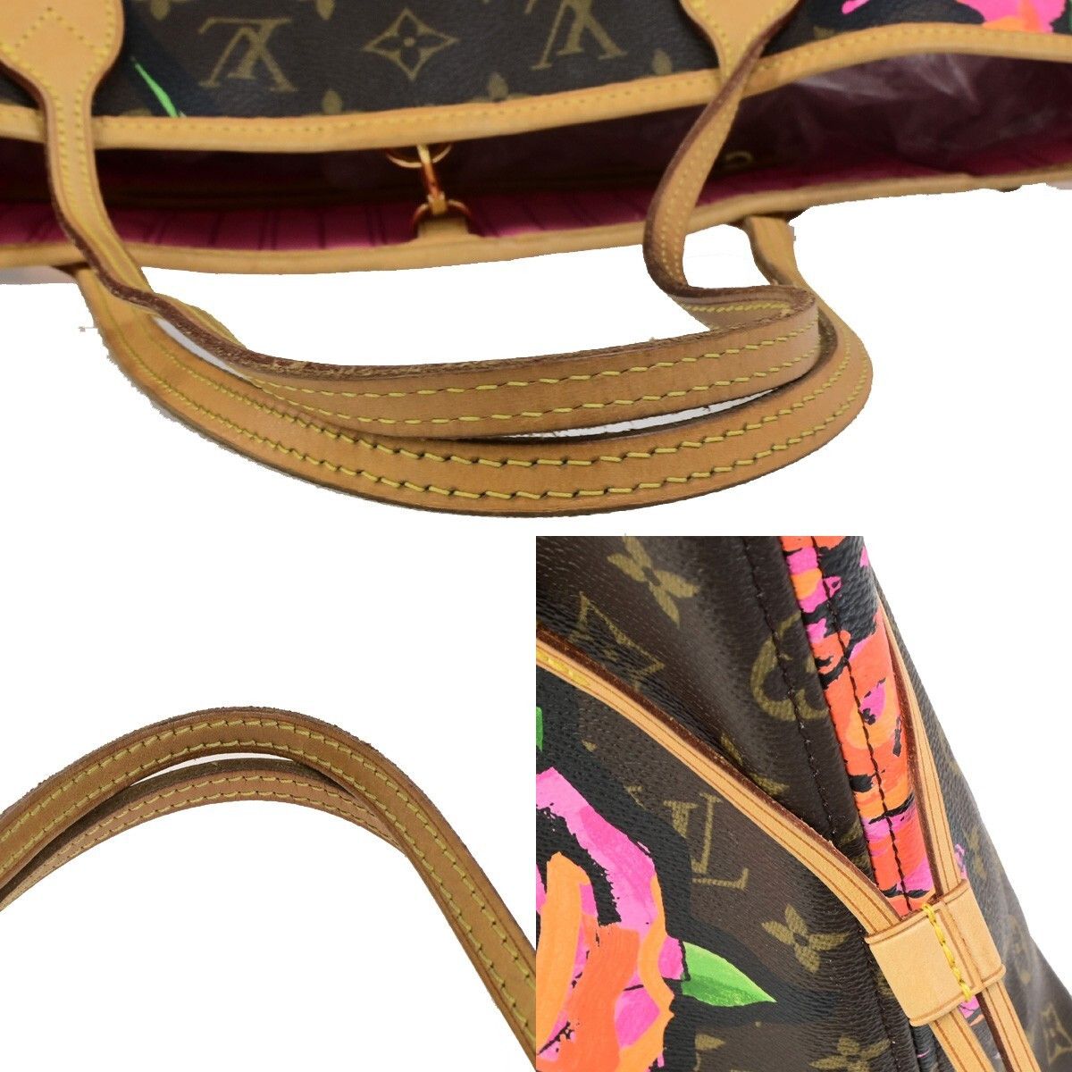 Louis Vuitton Louis Vuitton Neverfull Tote Limited Edition Monogram Roses Size ONE SIZE - 12 Thumbnail