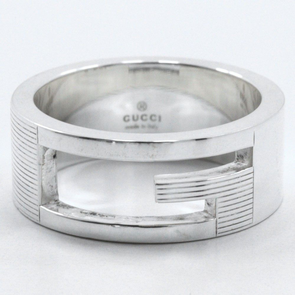 Gucci Gucci Logo Band Ring Sterling Silver Size ONE SIZE - 2 Thumbnail
