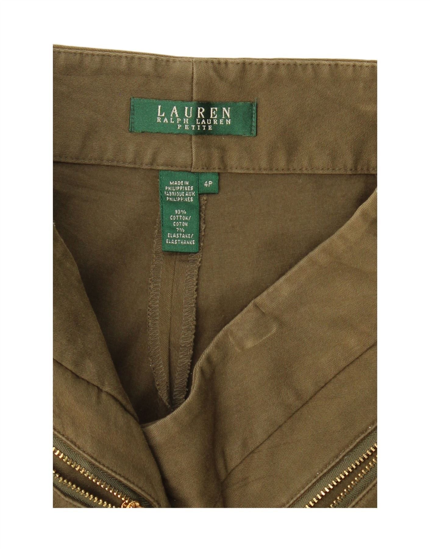 Ralph Lauren Womens Petite Casual Trousers US 4 Small W30 L28 Khaki Size 27" / US 4 / IT 40 - 3 Thumbnail