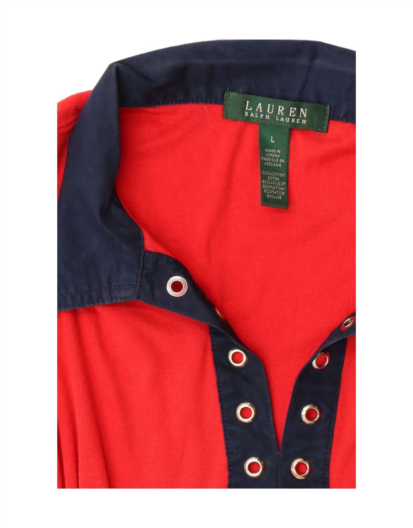 Ralph Lauren Womens Overd Polo Shirt UK 16 Large Red Cotton Size XL / US 12-14 / IT 48-50 - 8 Thumbnail