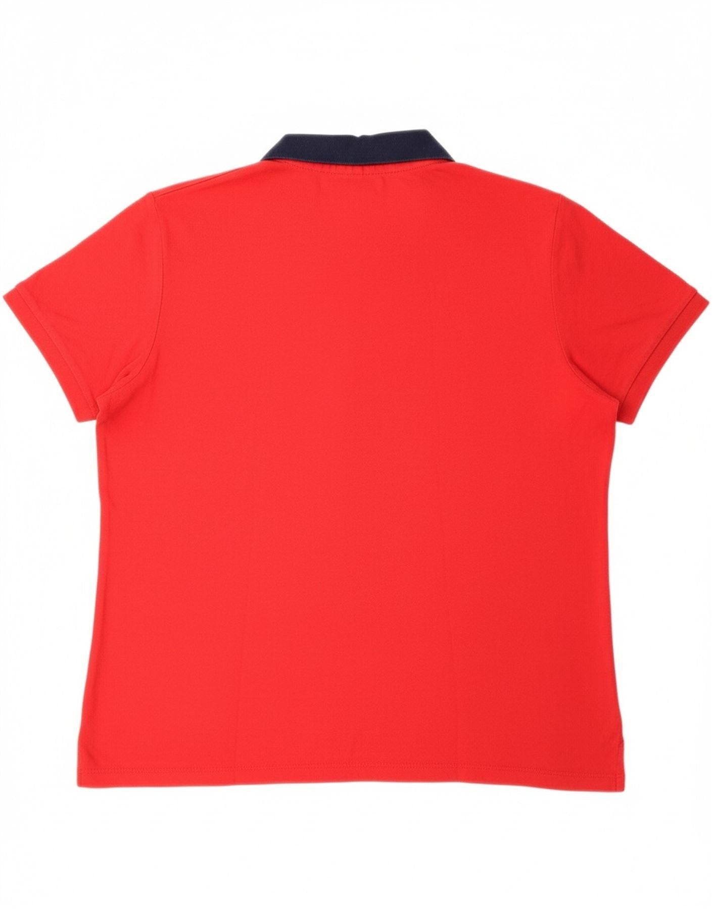 Ralph Lauren Womens Overd Polo Shirt UK 16 Large Red Cotton Size XL / US 12-14 / IT 48-50 - 2 Thumbnail