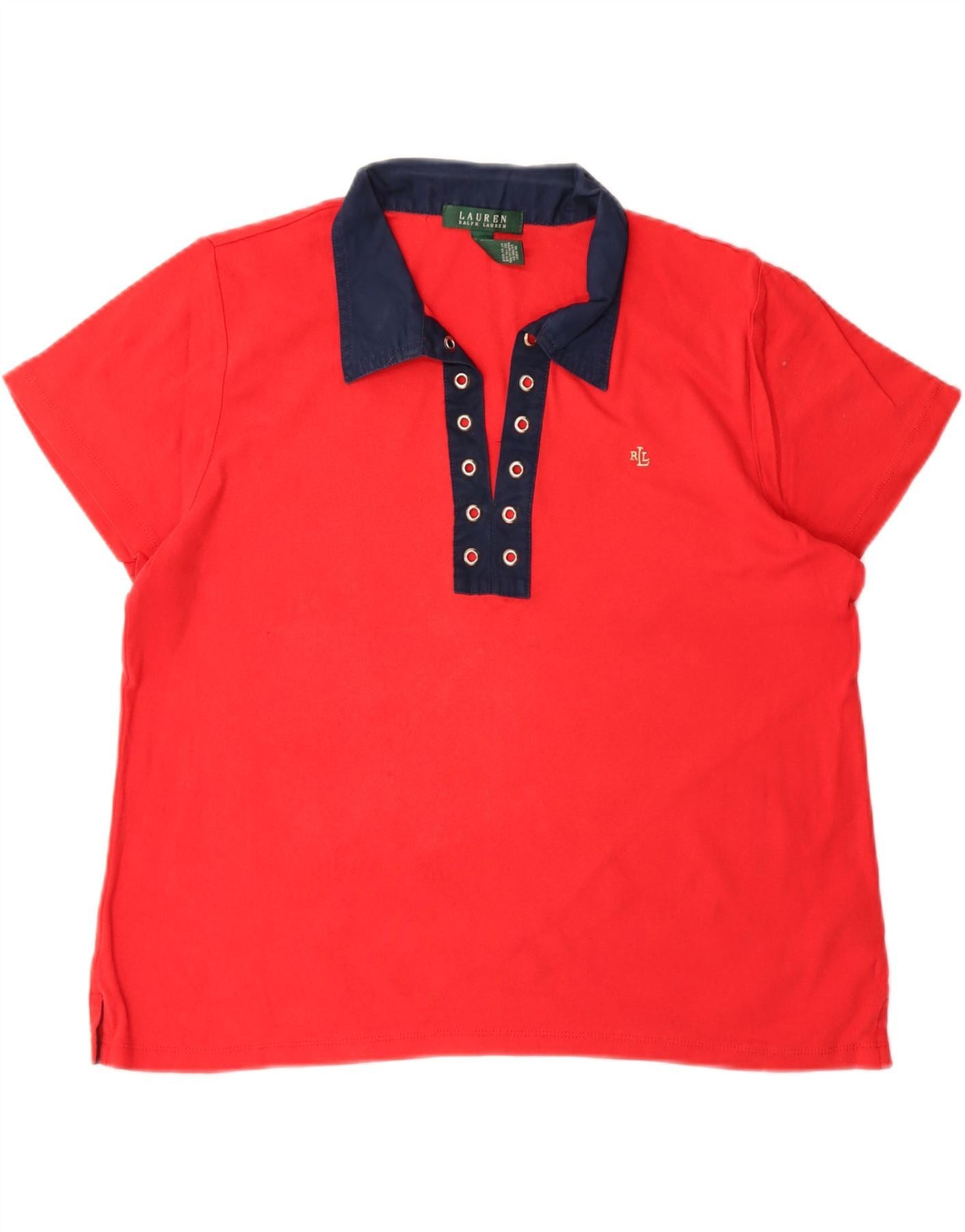 Ralph Lauren Womens Overd Polo Shirt UK 16 Large Red Cotton Size XL / US 12-14 / IT 48-50 - 3 Thumbnail