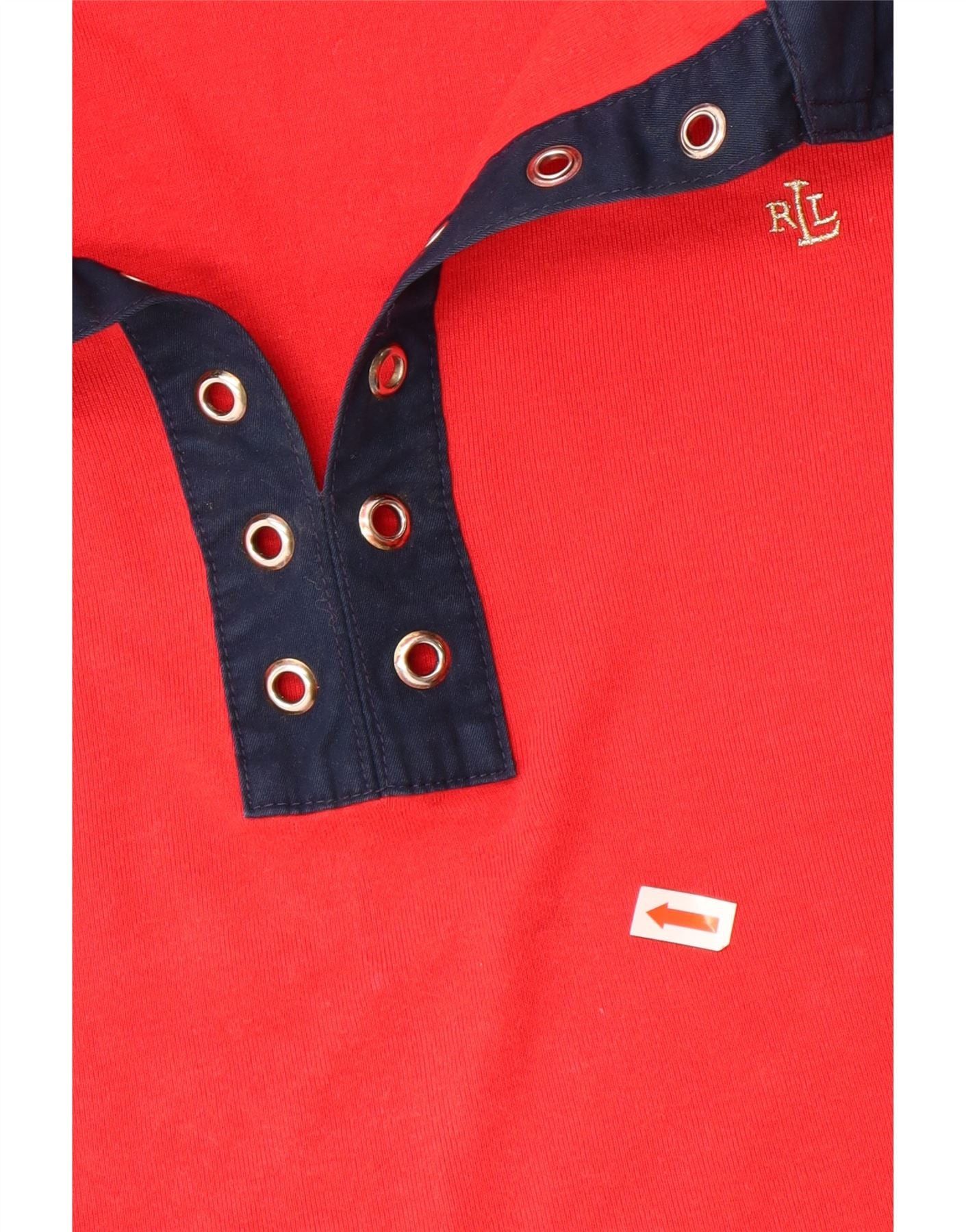 Ralph Lauren Womens Overd Polo Shirt UK 16 Large Red Cotton Size XL / US 12-14 / IT 48-50 - 6 Thumbnail