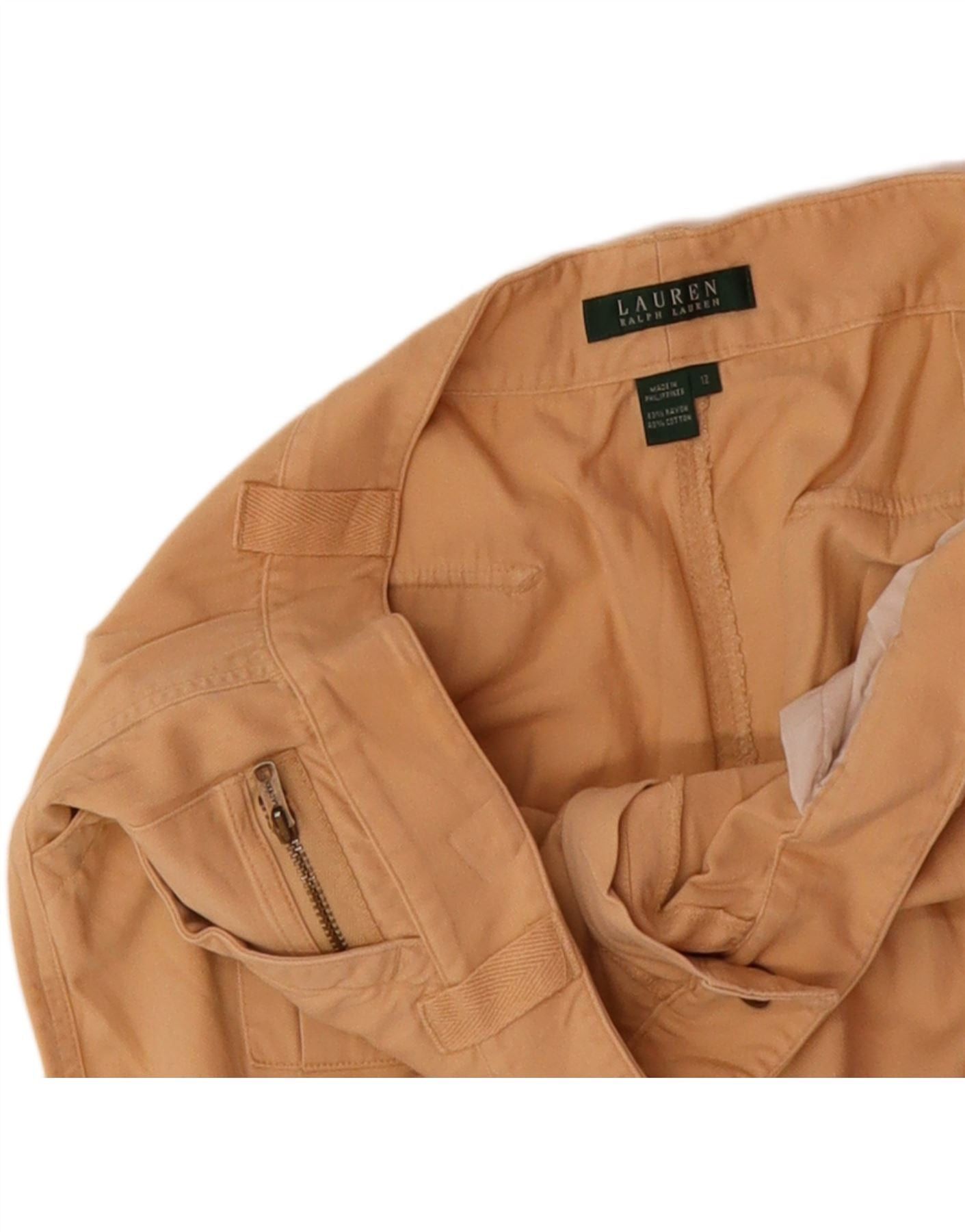 Ralph Lauren Womens Straight Cargo Trousers US 12 Large W34 L22 Beige Size 30" / US 8 / IT 44 - 4 Thumbnail
