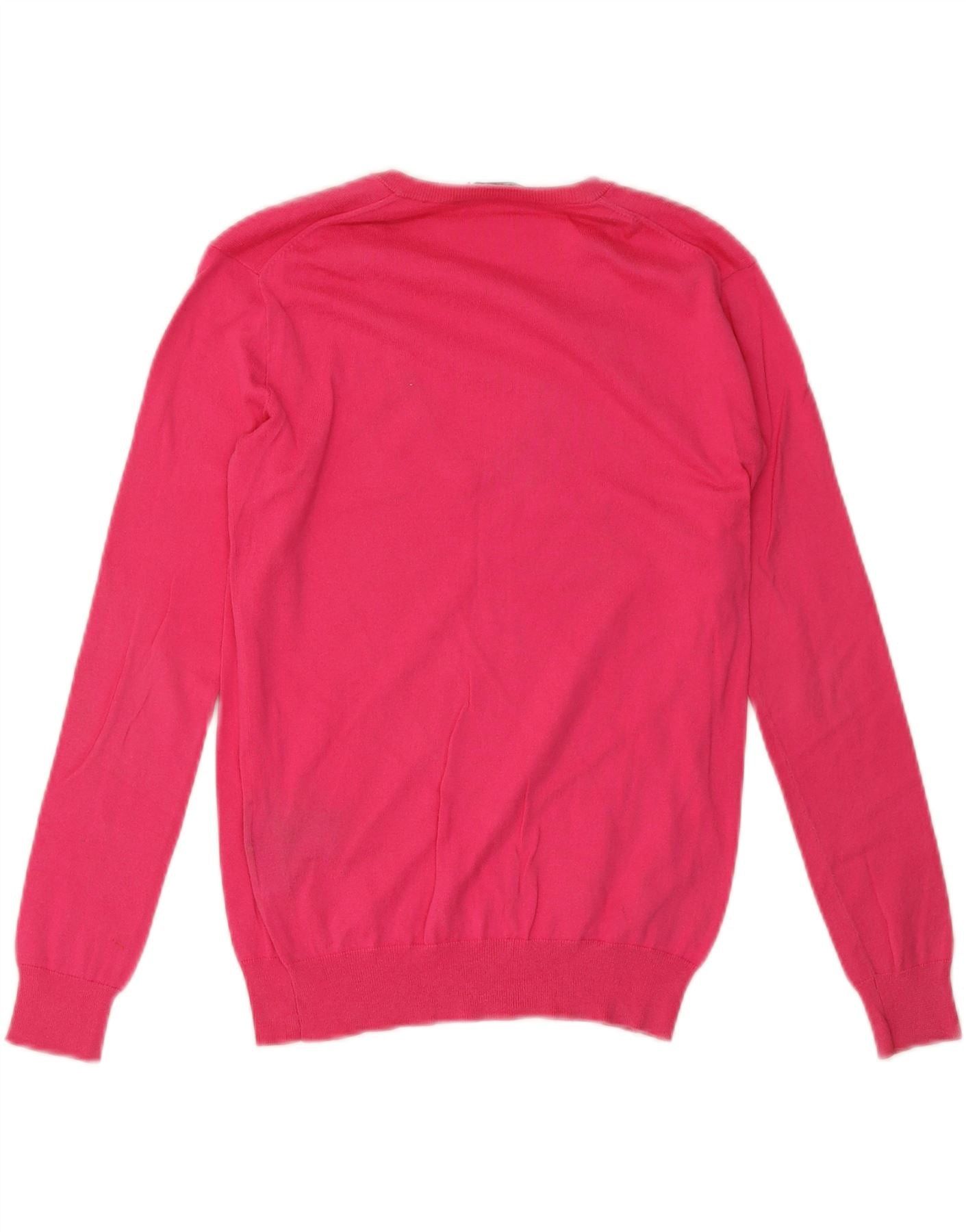 Ralph Lauren Womens Overd V-Neck Jumper Sweater UK 6 XS Pink Cotton Size S / US 4 / IT 40 - 2 Thumbnail