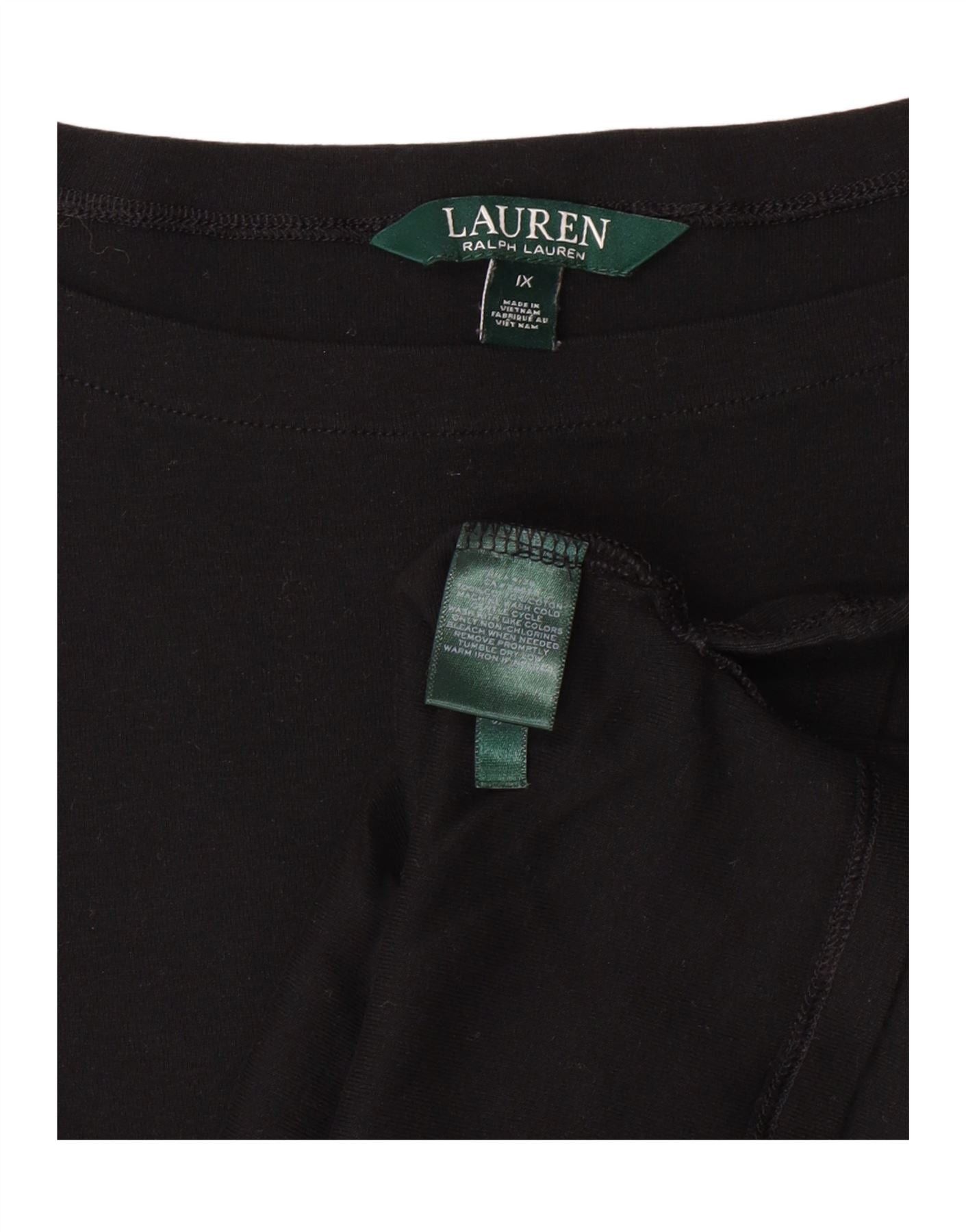 Ralph Lauren Womens Crop T-Shirt Top UK 18 XL Black Cotton Size L / US 10 / IT 46 - 3 Thumbnail