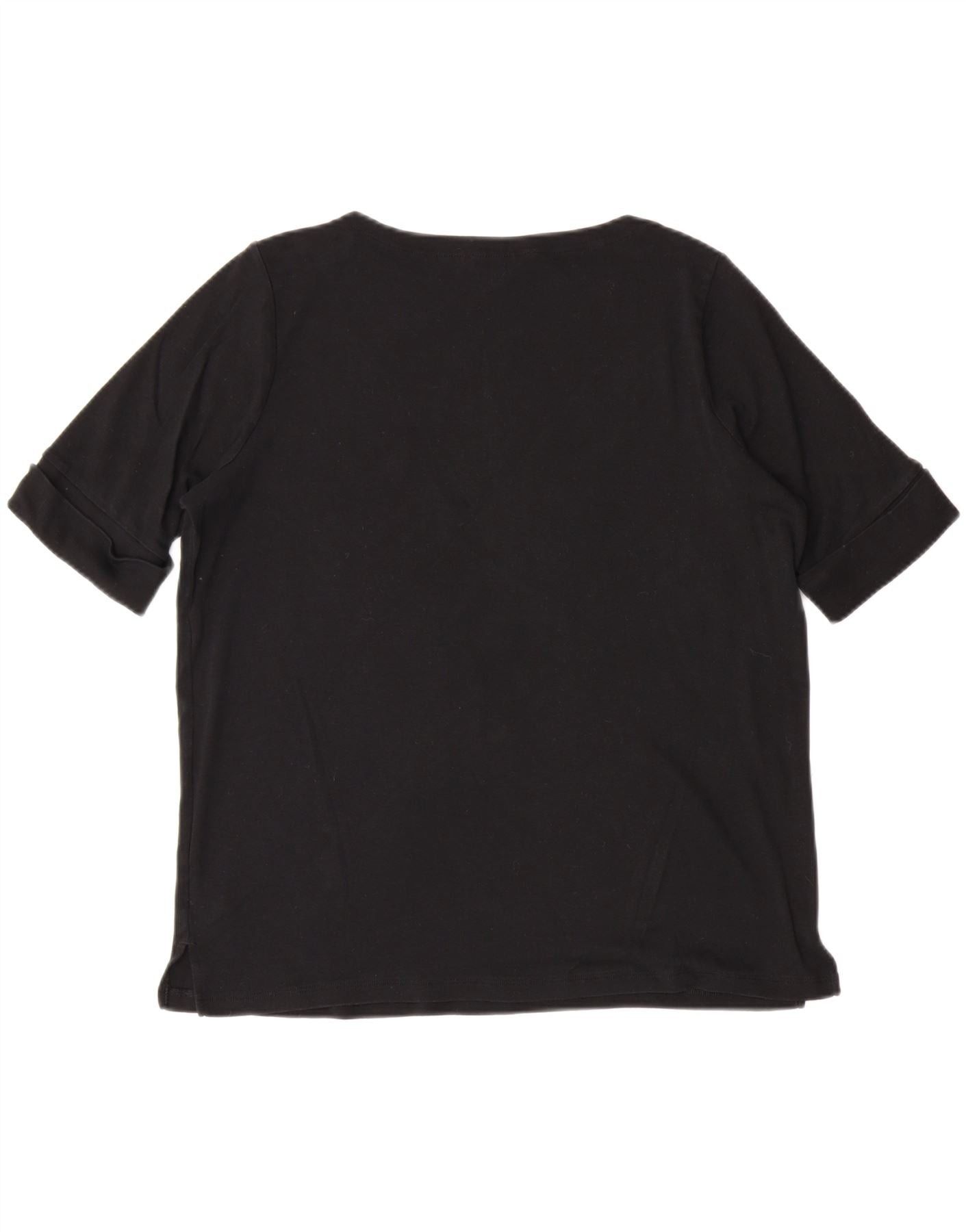 Ralph Lauren Womens Crop T-Shirt Top UK 18 XL Black Cotton Size L / US 10 / IT 46 - 2 Thumbnail