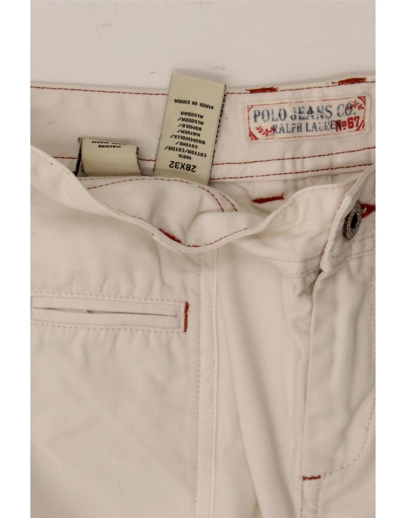 Polo Ralph Lauren Womens Slim Chino Trousers W28 L28 Beige Cotton Size 24" / US 00 / IT 34 - 3 Thumbnail