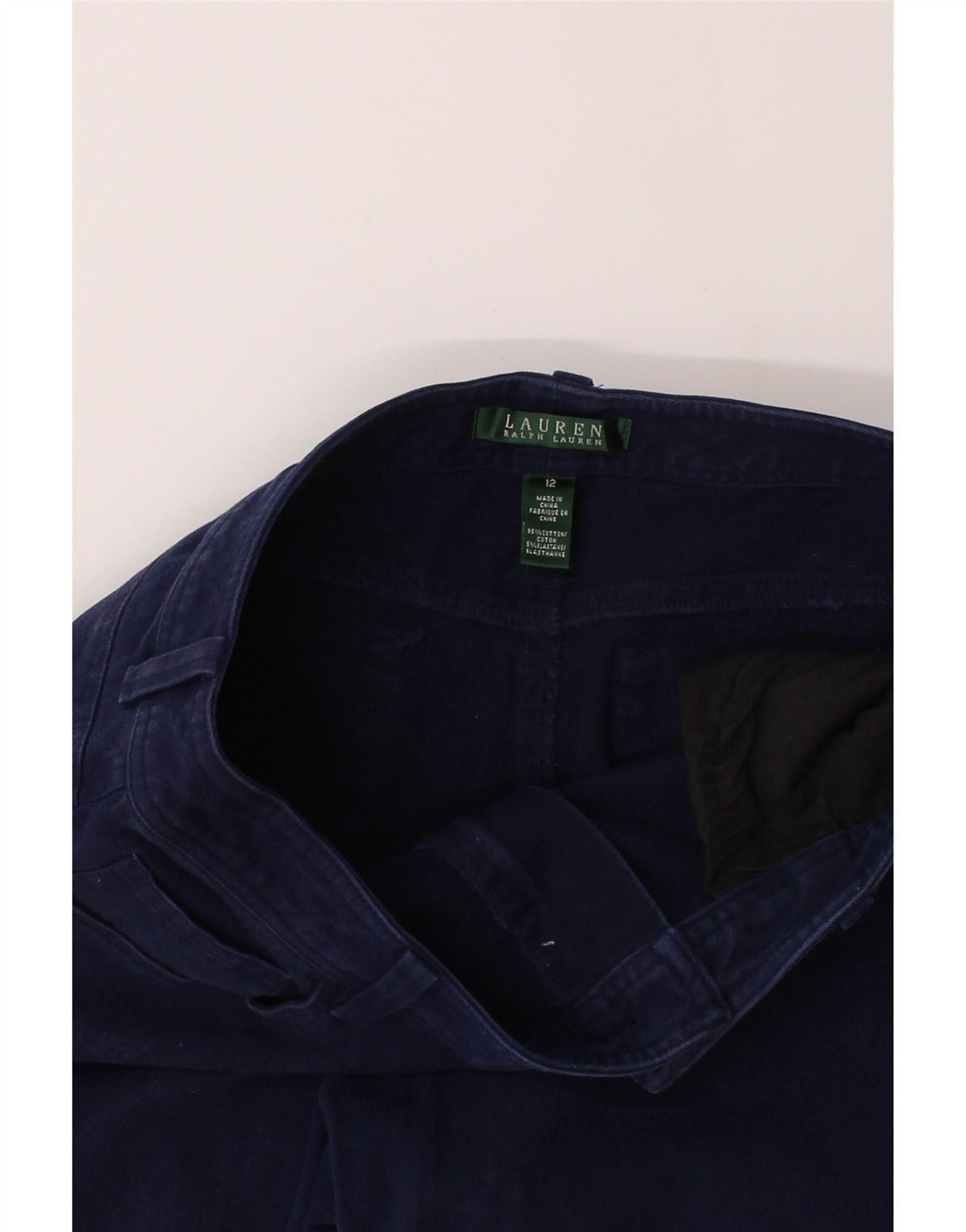 Ralph Lauren Womens Straight Casual Trousers US 12 Large W32 L30 Navy Blu Size 30" / US 8 / IT 44 - 4 Thumbnail