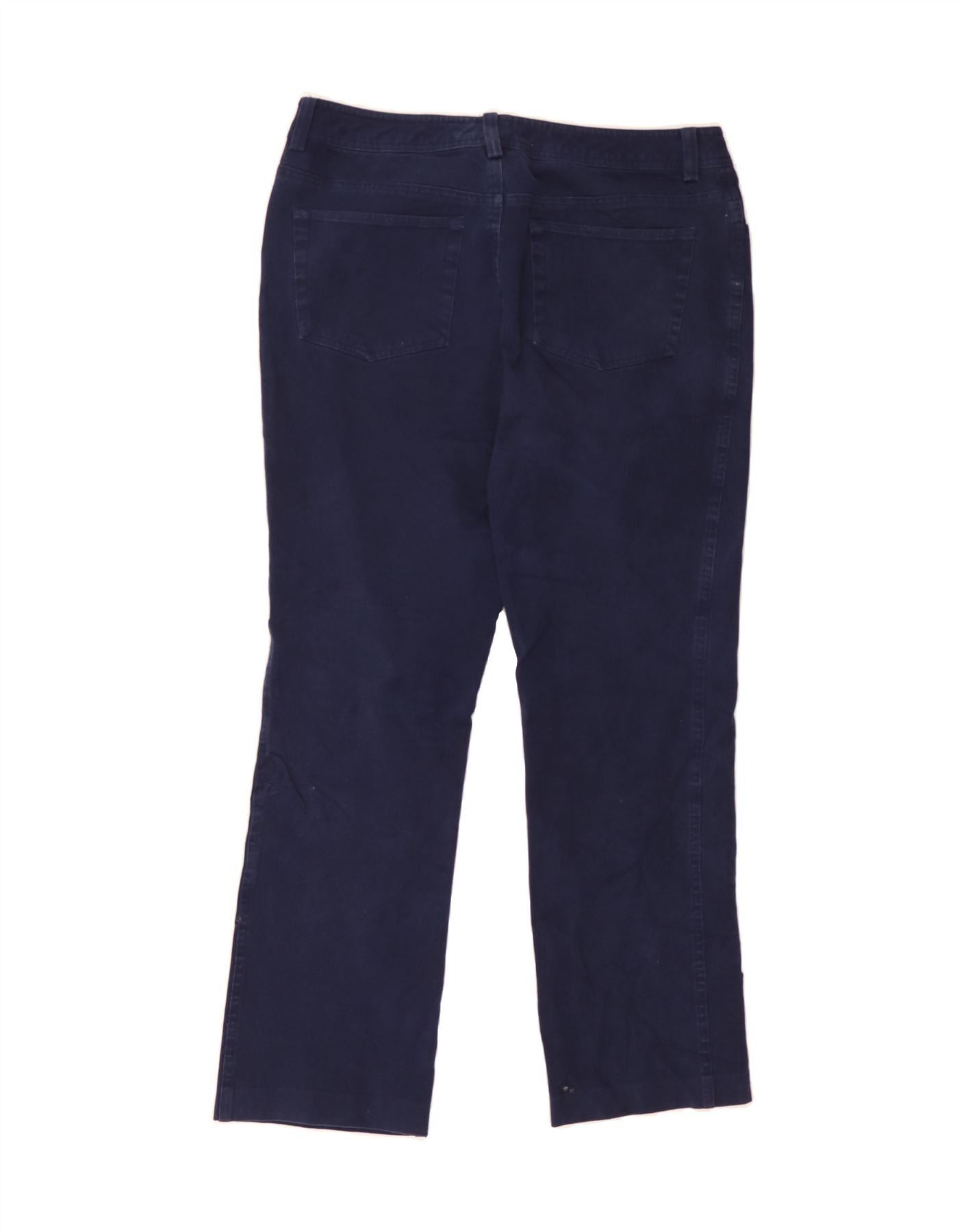 Ralph Lauren Womens Straight Casual Trousers US 12 Large W32 L30 Navy Blu Size 30" / US 8 / IT 44 - 2 Thumbnail