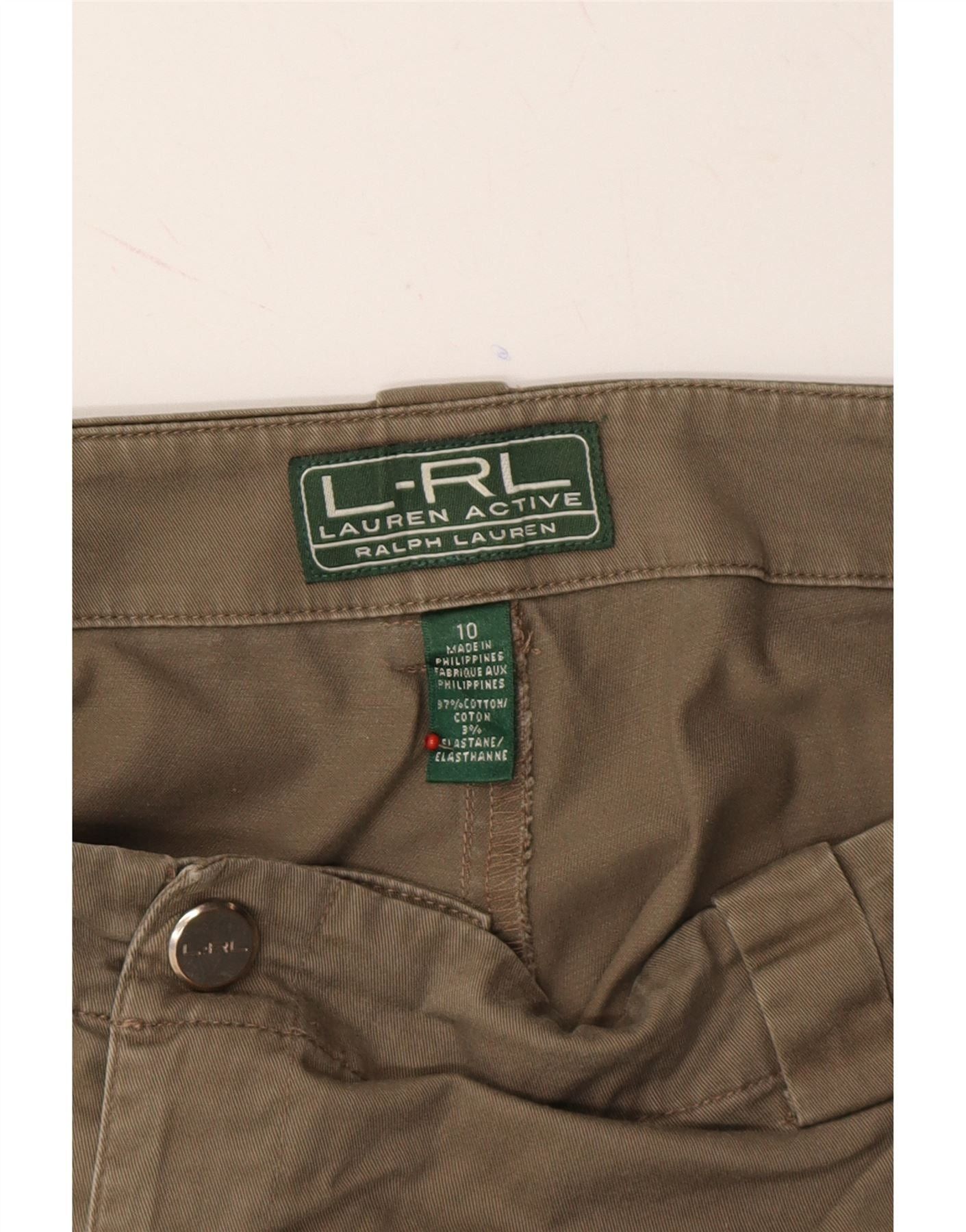 Ralph Lauren Womens Straight Cropped Trousers US 10 Large W34 L26 Brown Size 28" / US 6 / IT 42 - 4 Thumbnail