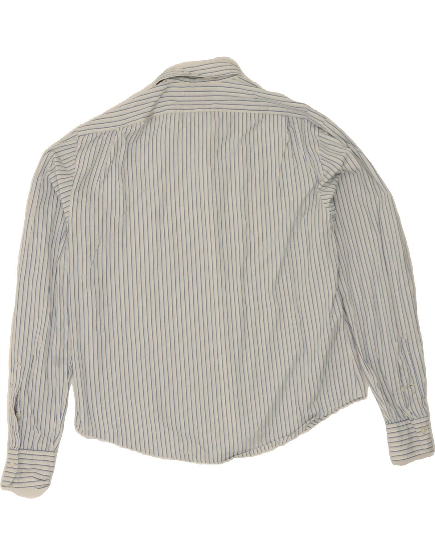 Polo Ralph Lauren Mens Bleecker Shirt Large Blue Striped Cotton Size US L / EU 52-54 / 3 - 2 Thumbnail