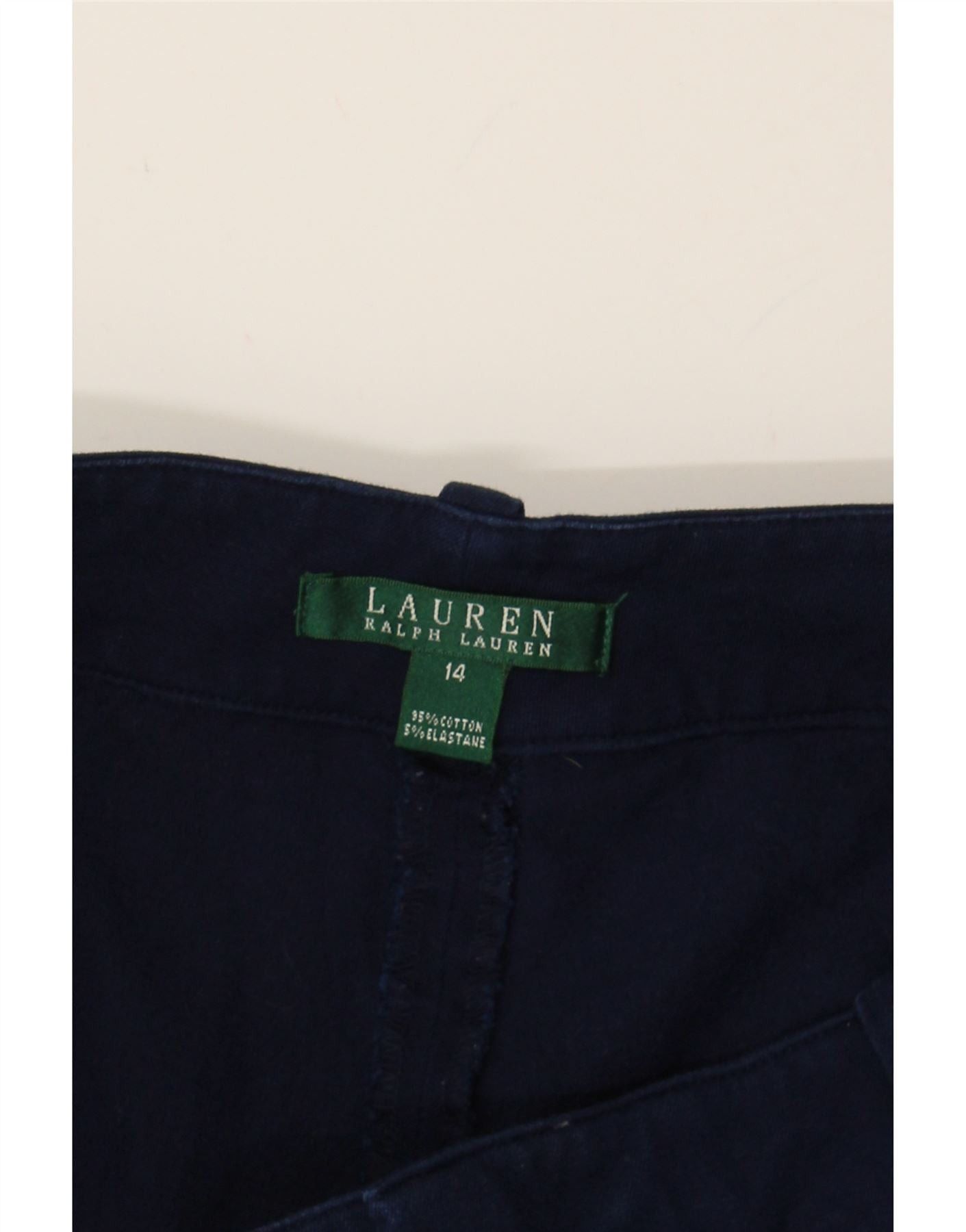 Ralph Lauren Womens Straight Casual Trousers US 14 XL W34 L26 Navy Blue Size 32" / US 10 / IT 46 - 4 Thumbnail