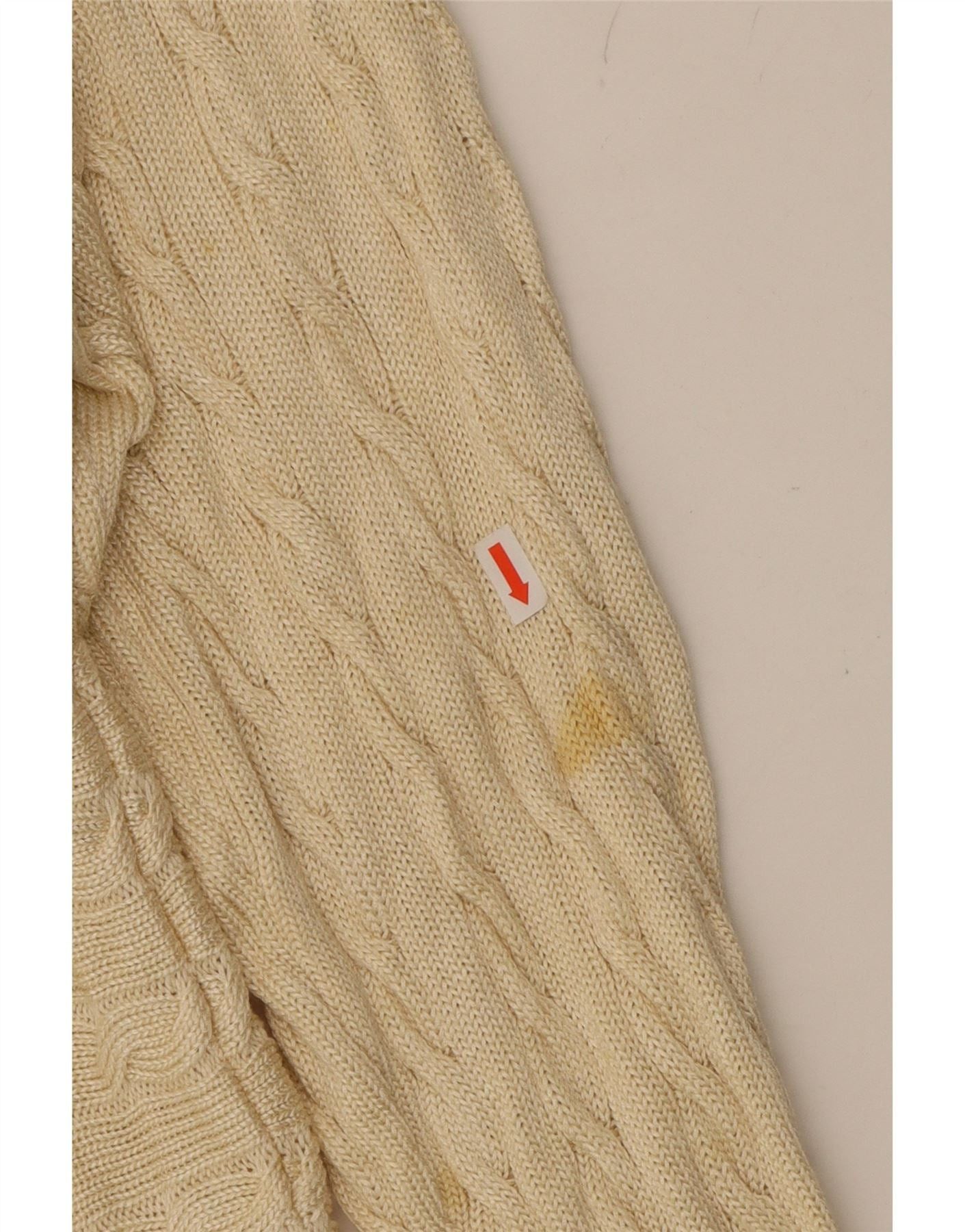 Ralph Lauren Womens Open Cardigan Sweater UK 18 XL Yellow Cotton Size XL / US 12-14 / IT 48-50 - 3 Thumbnail