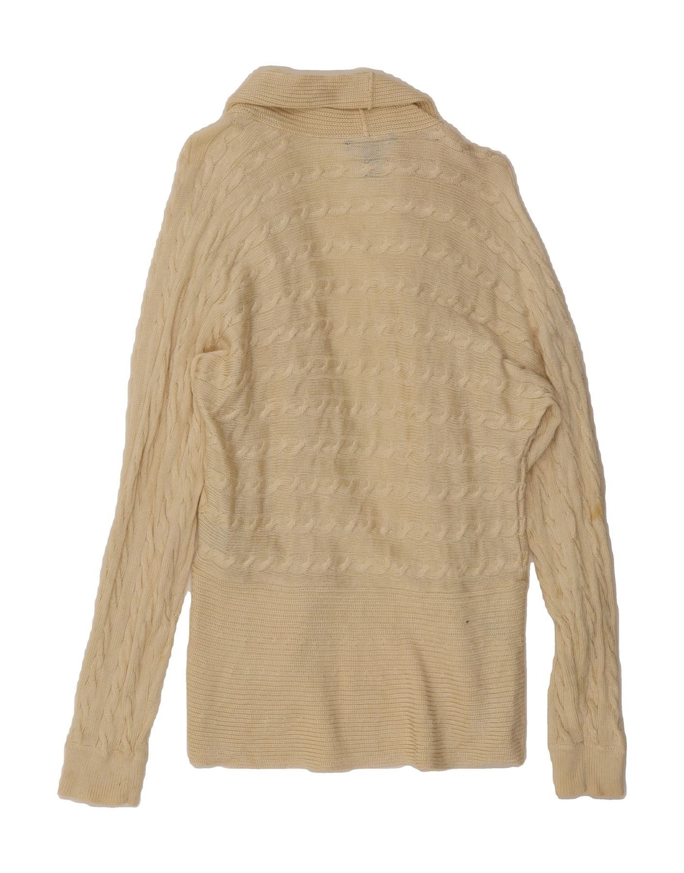 Ralph Lauren Womens Open Cardigan Sweater UK 18 XL Yellow Cotton Size XL / US 12-14 / IT 48-50 - 2 Thumbnail
